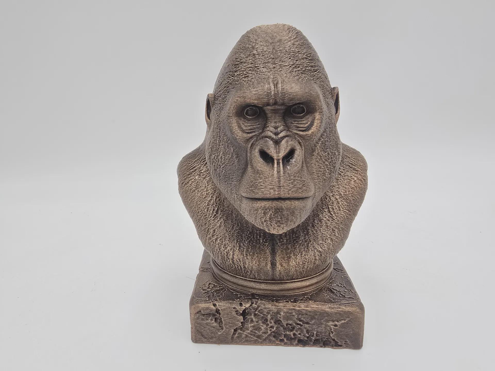 Bust of a Gorilla statue - home decor lover gift him her handpainted ornament