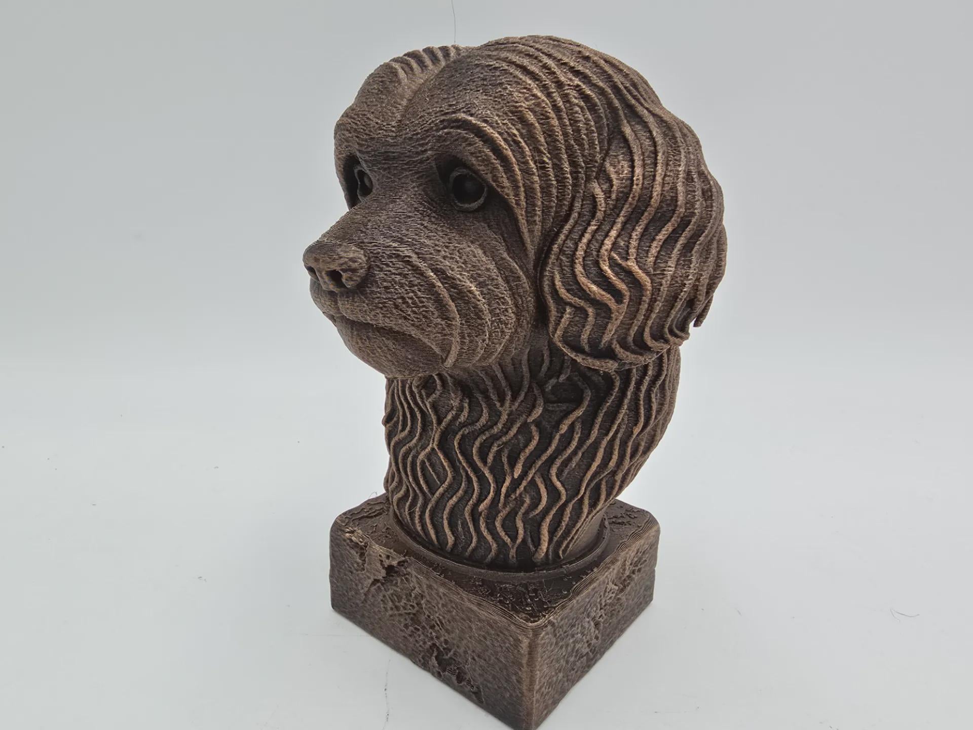 Bust of a havanese dog statue - home decor dog lover handpainted ornament