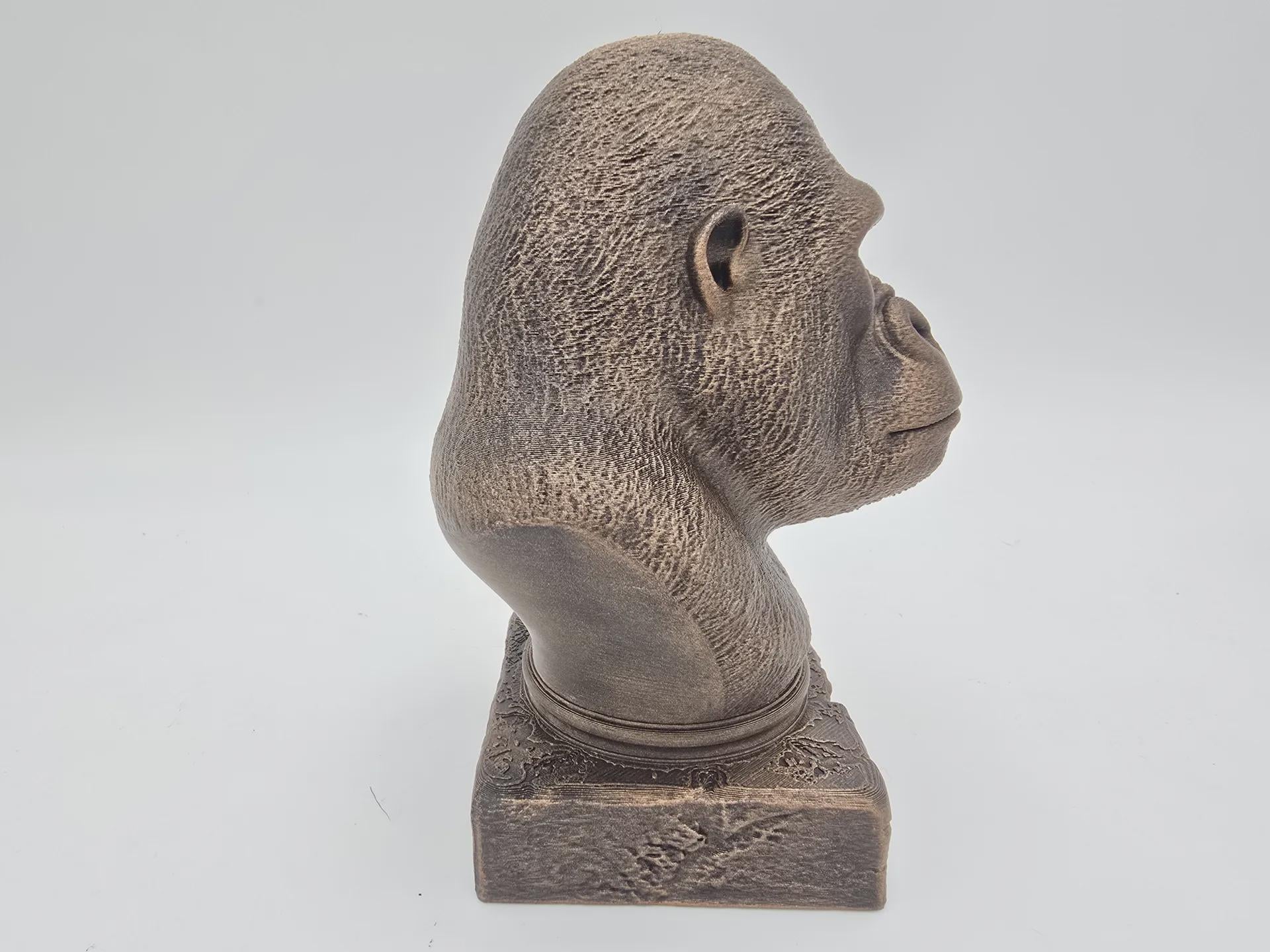 Bust of a Gorilla statue - home decor lover gift him her handpainted ornament