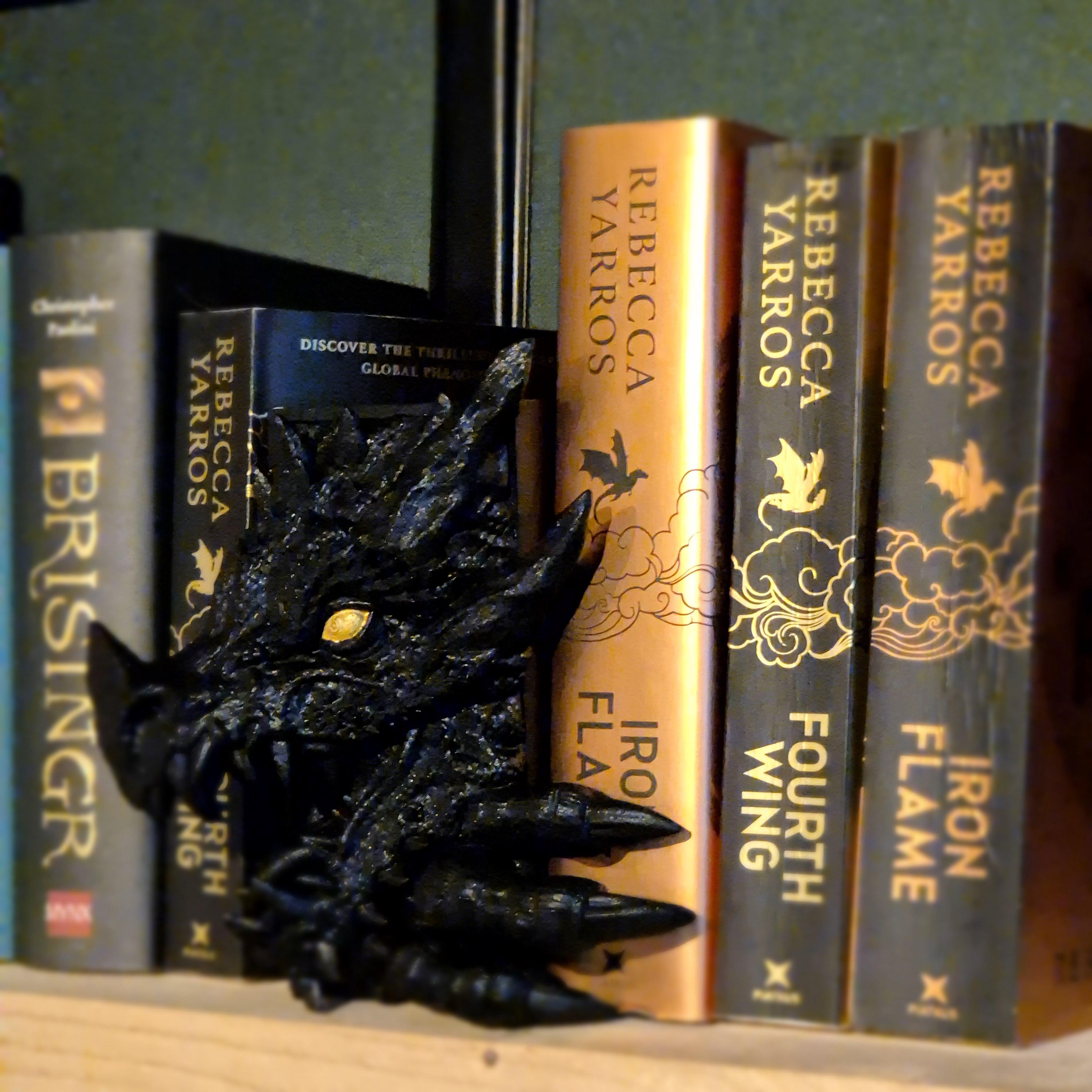 Magical Reading Nook Black Dragon Sculpture - Fairy Tale Decor