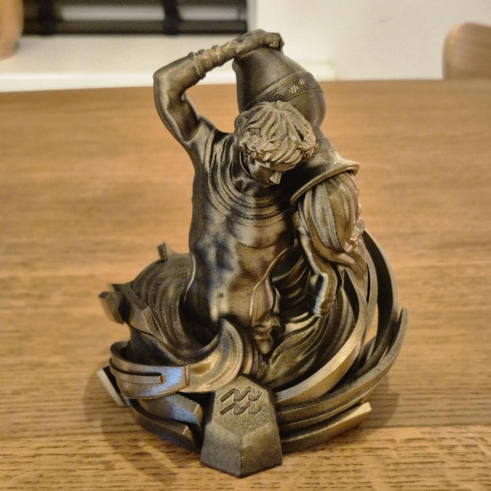 Elegant Aquarius Zodiac Figurine - Handcrafted Astrology Art - birthday milestone gift
