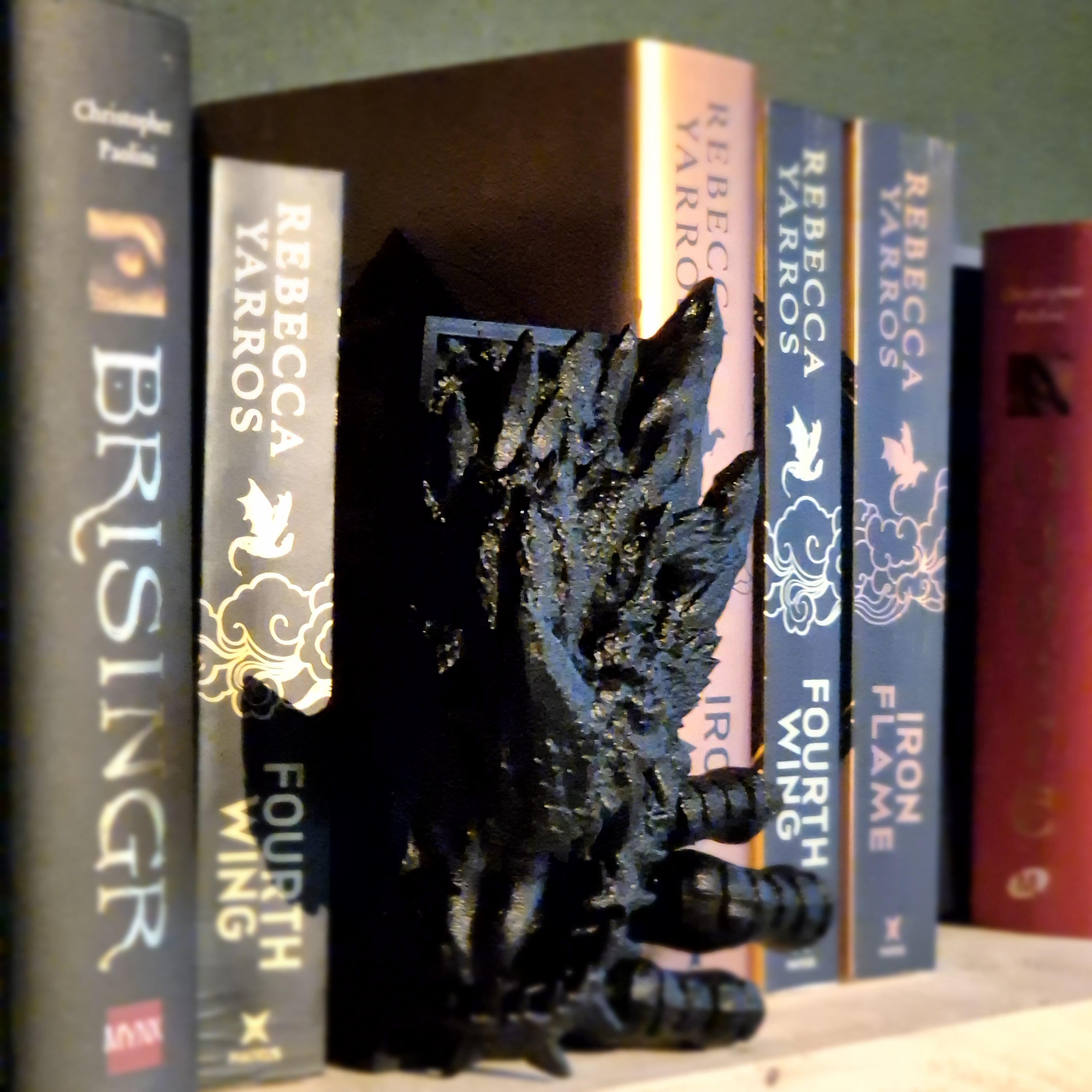 Magical Reading Nook Black Dragon Sculpture - Fairy Tale Decor