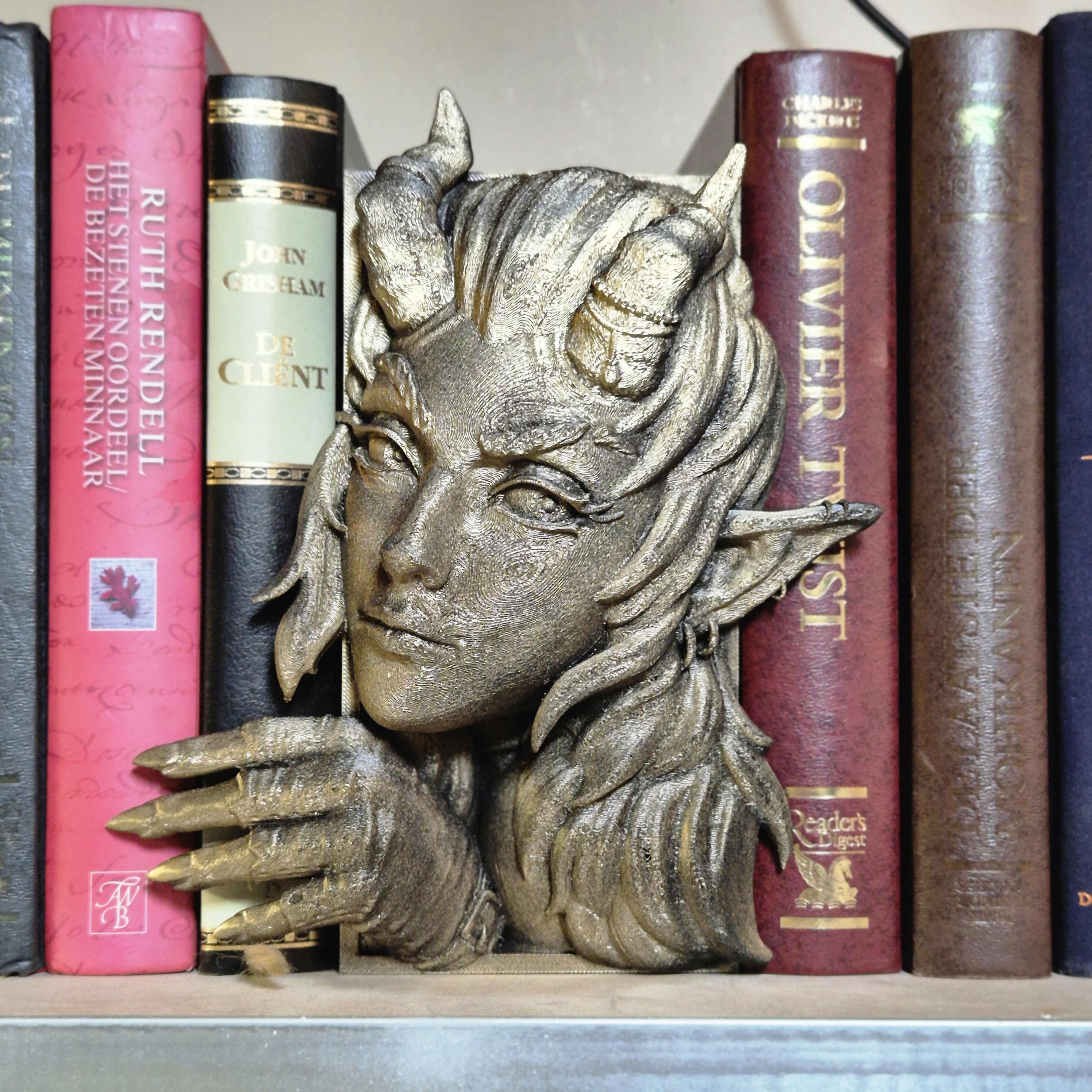 Unique devil woman Book Nook - 3D Printed bookshelf decor