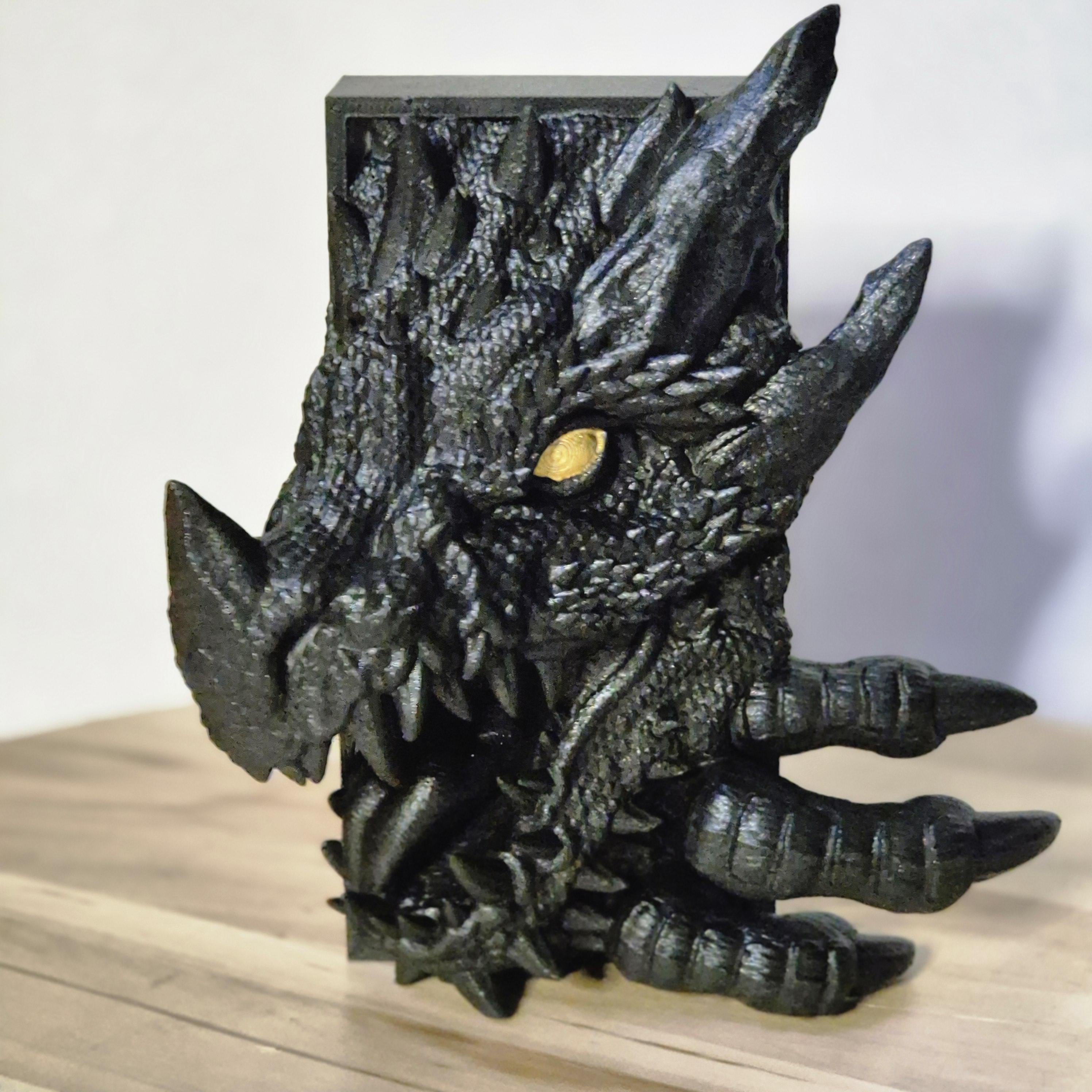 Magical Reading Nook Black Dragon Sculpture - Fairy Tale Decor