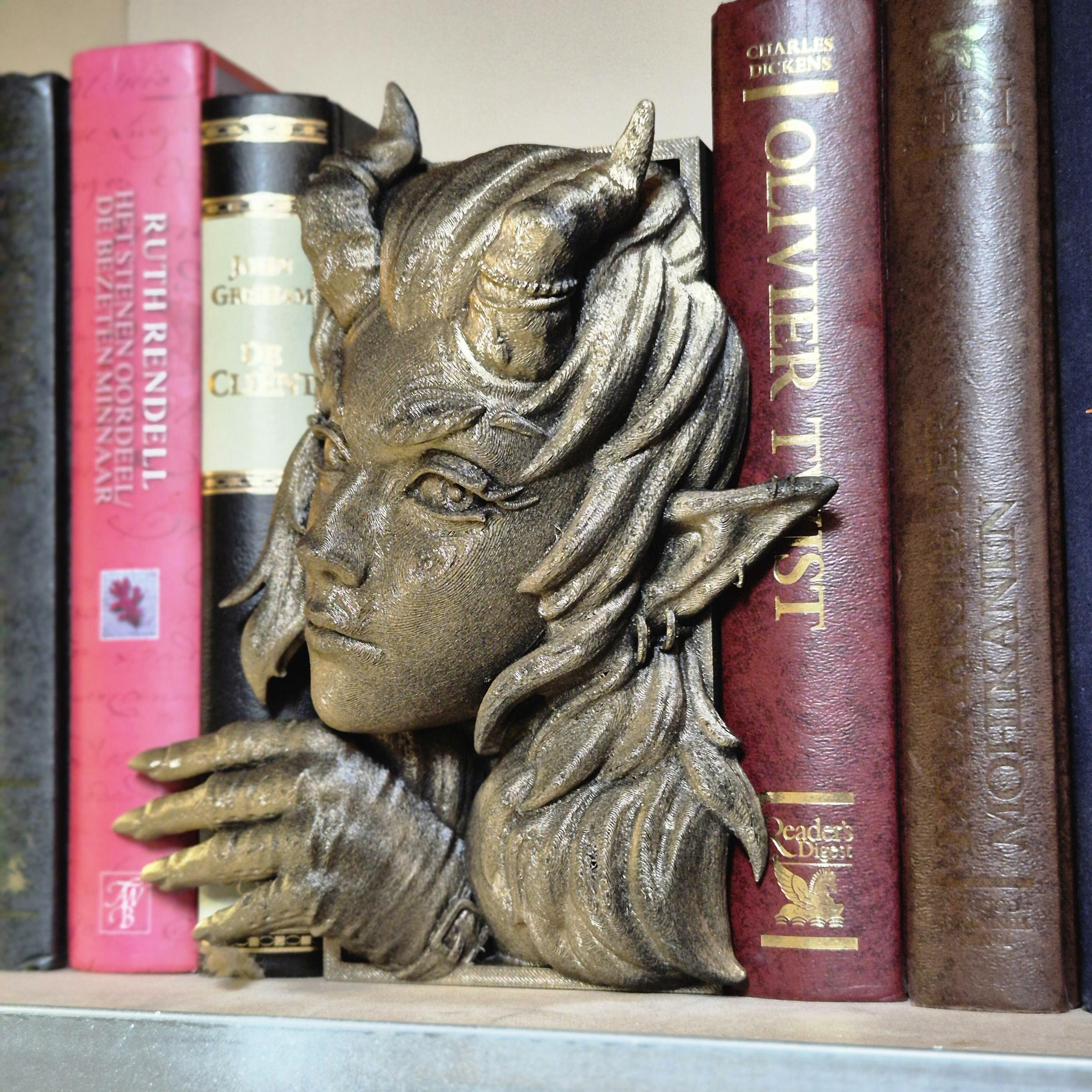 Unique devil woman Book Nook - 3D Printed bookshelf decor