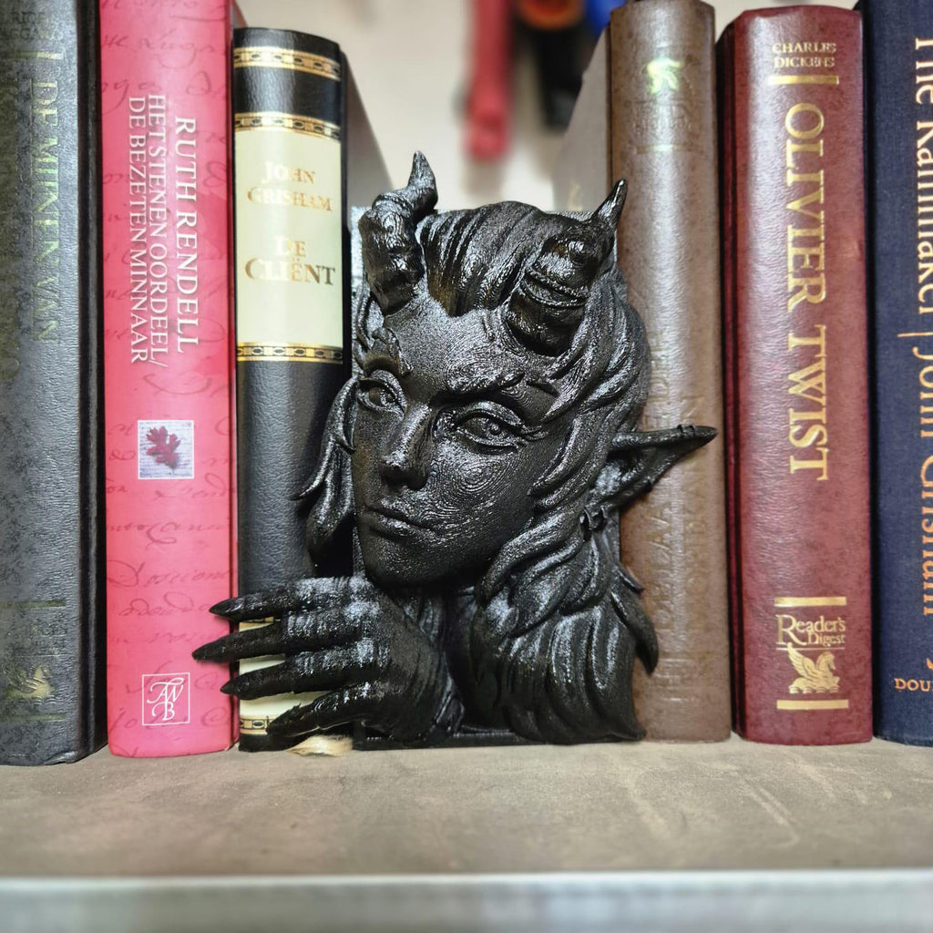Unique devil woman Book Nook - 3D Printed bookshelf decor