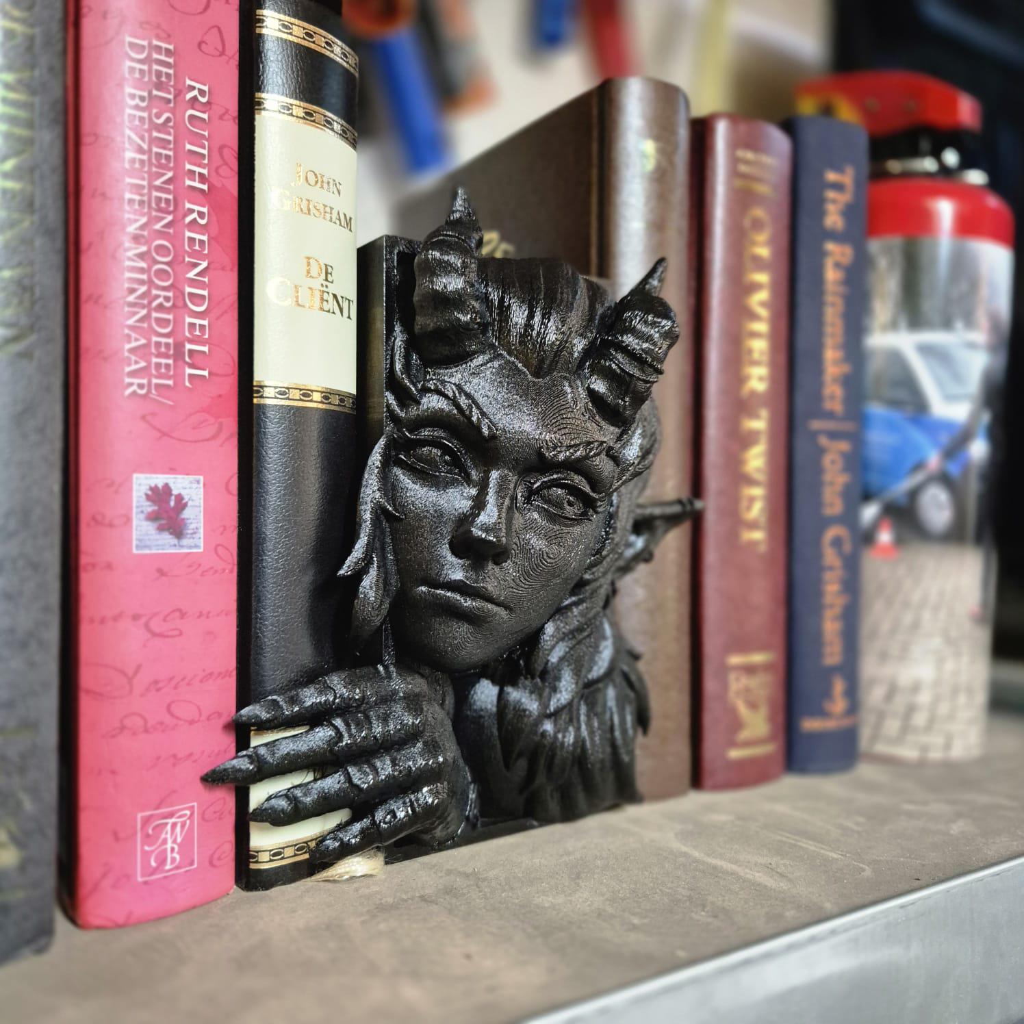 Unique devil woman Book Nook - 3D Printed bookshelf decor
