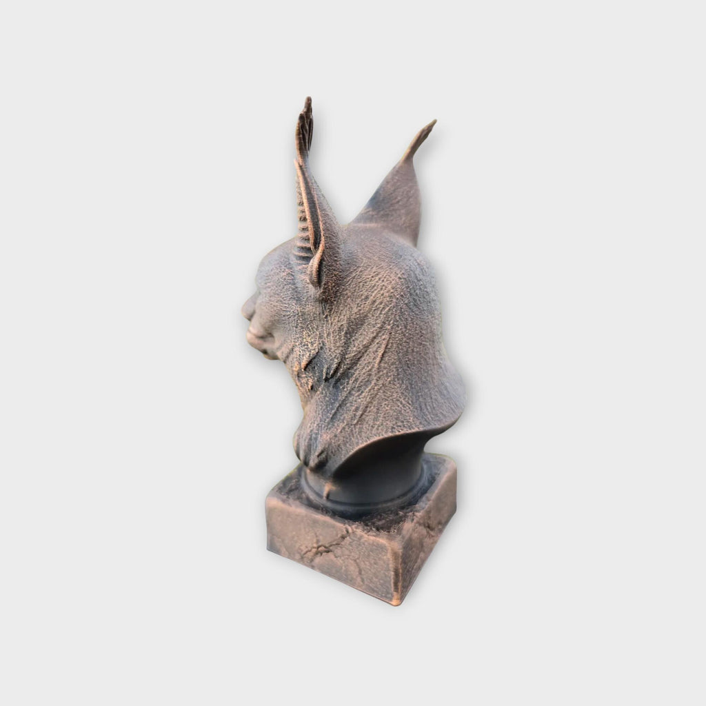 Bust of a Caracal cat statue - home decor cat lover gift him her handpainted ornament