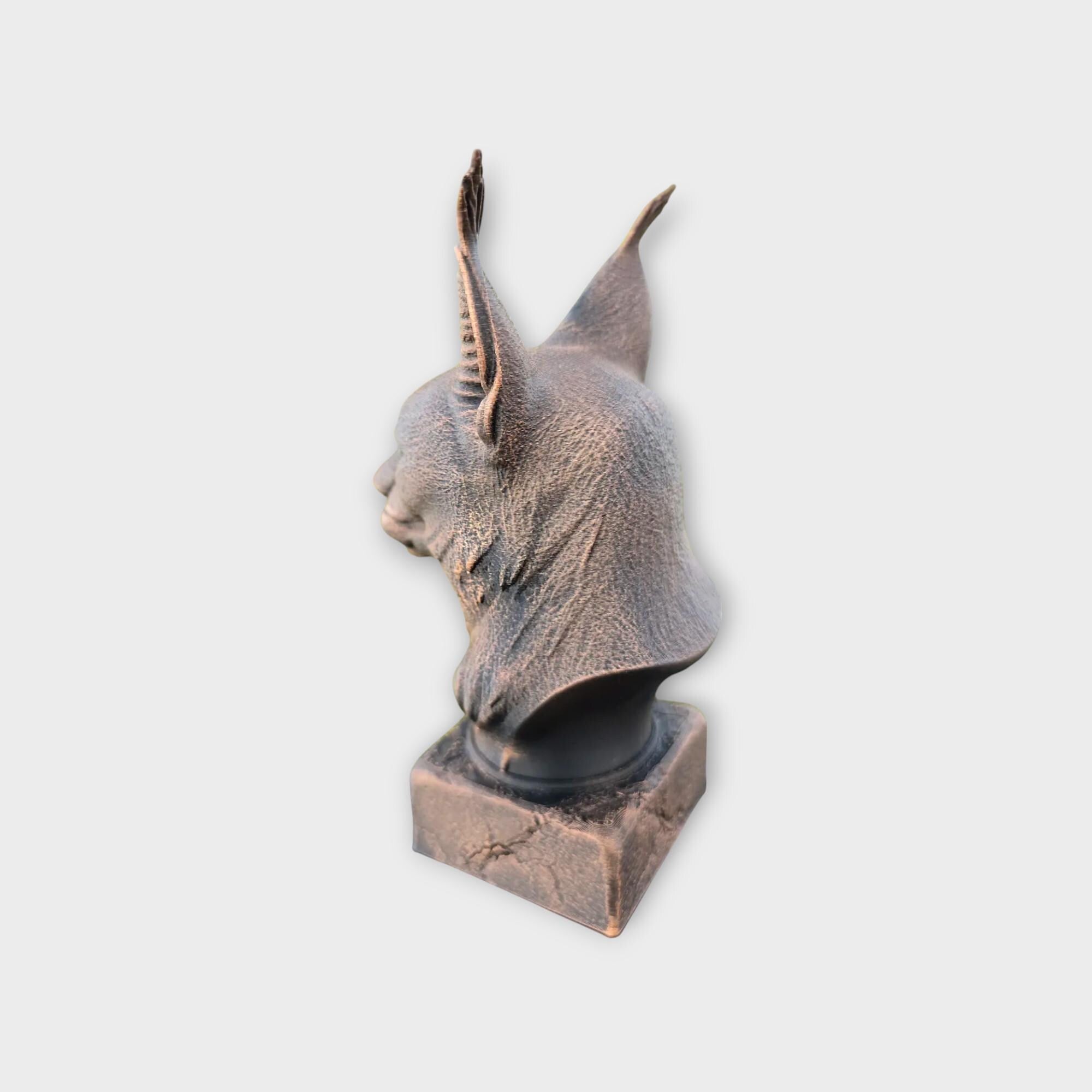 Bust of a Caracal cat statue - home decor cat lover gift him her handpainted ornament