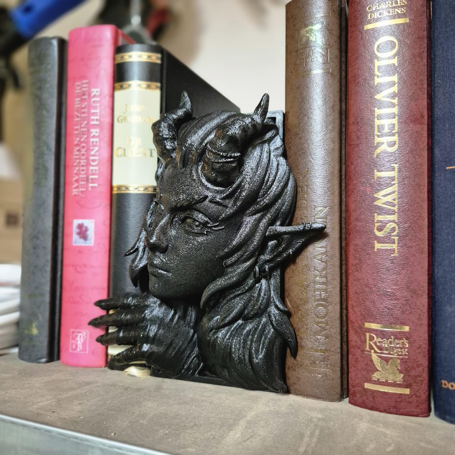 Unique devil woman Book Nook - 3D Printed bookshelf decor