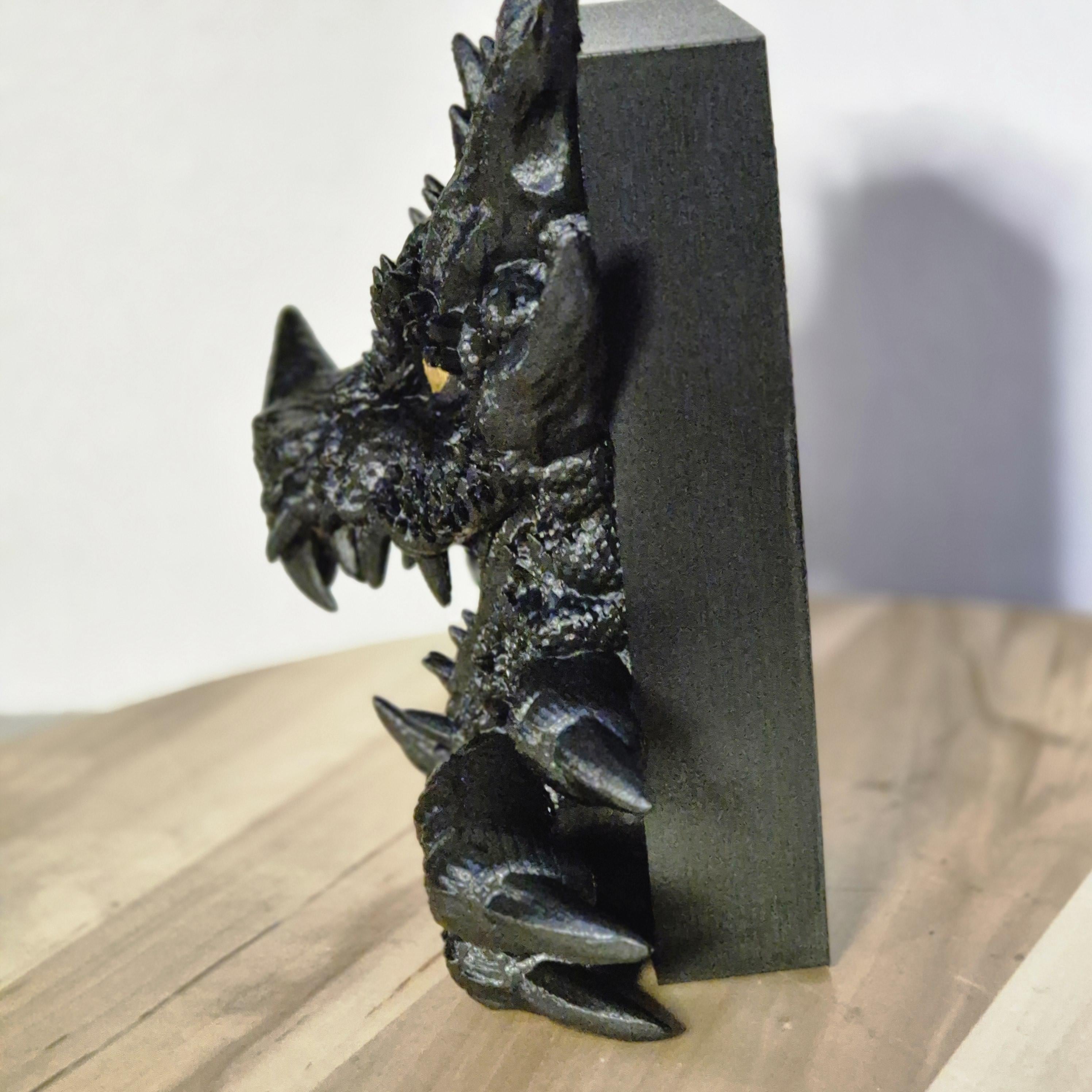 Magical Reading Nook Black Dragon Sculpture - Fairy Tale Decor