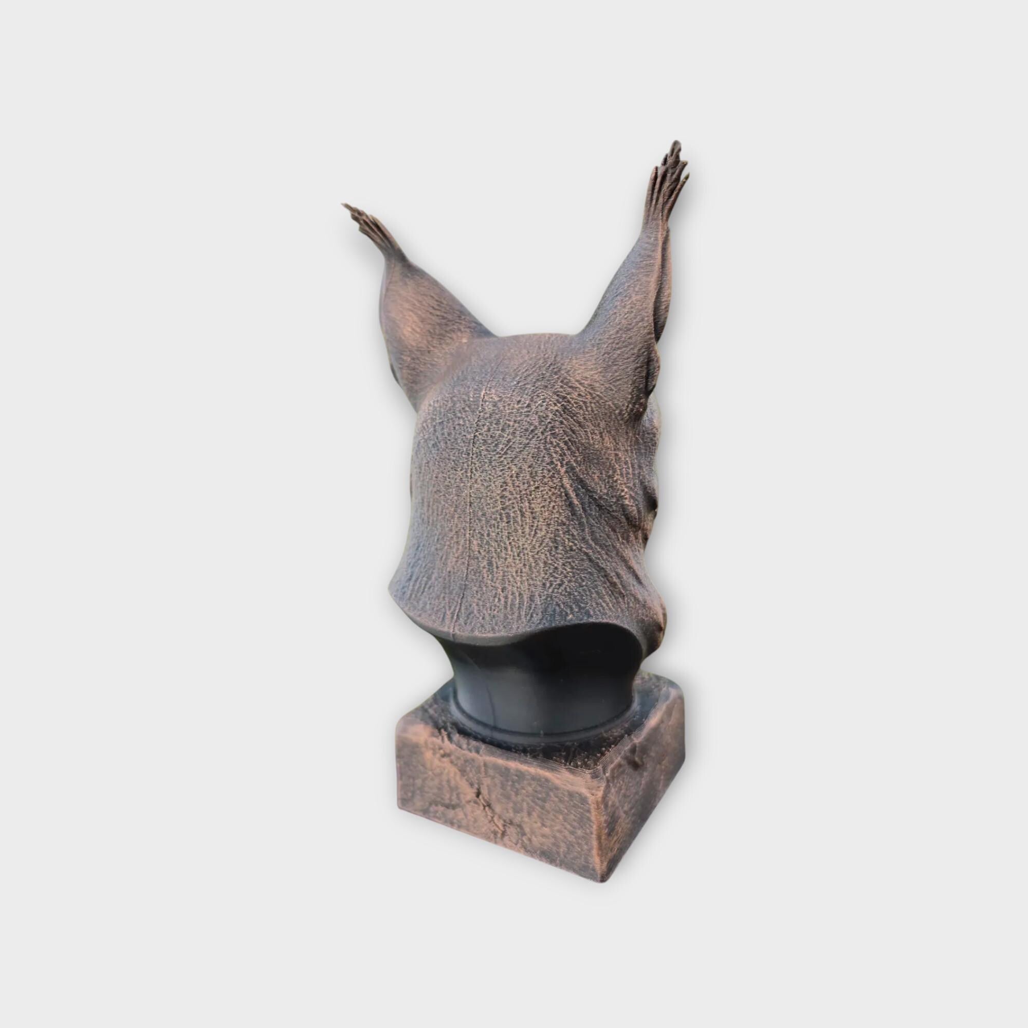 Bust of a Caracal cat statue - home decor cat lover gift him her handpainted ornament