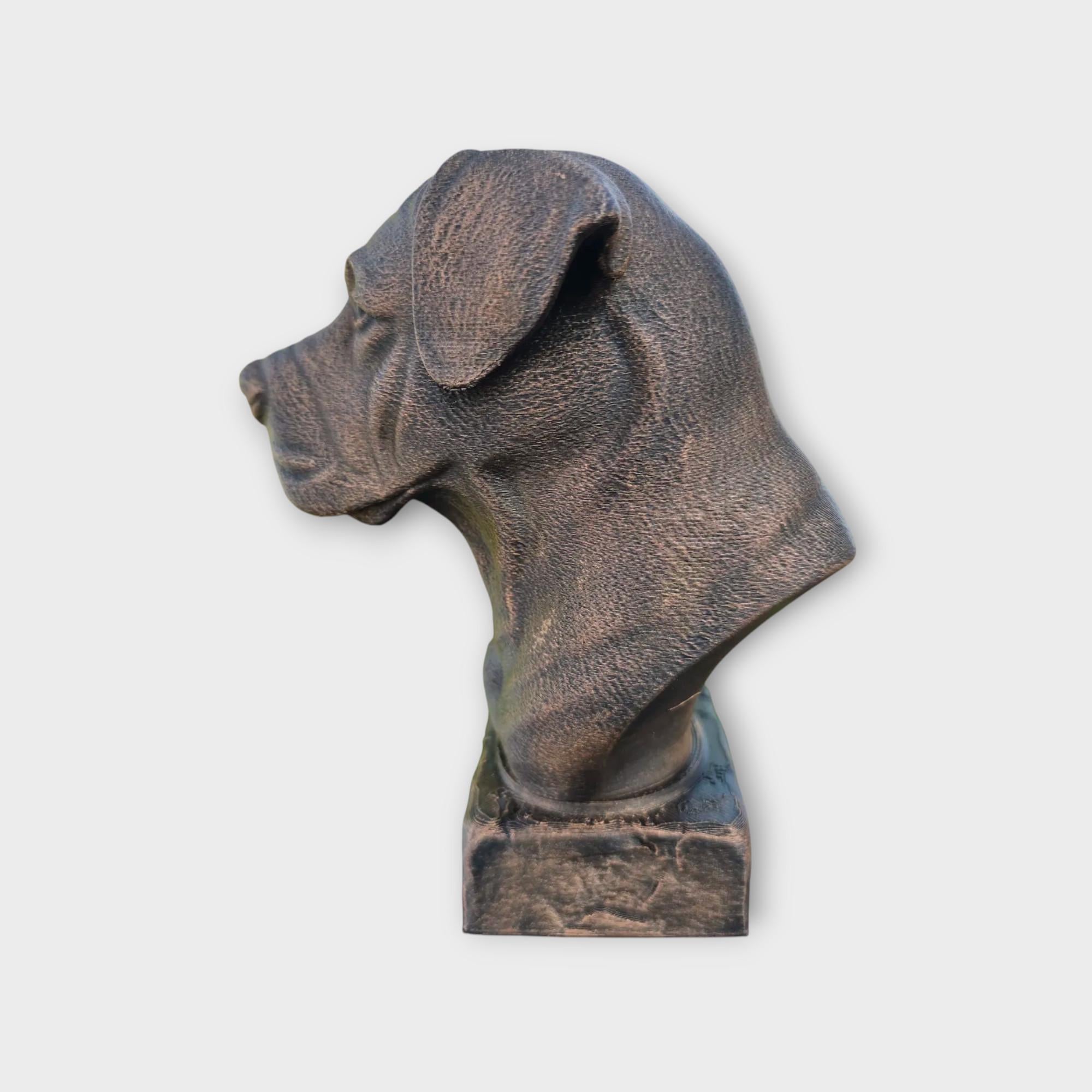 Bust of a Canarian Mastiff dog statue - home decor dog lover gift him her handpainted ornament