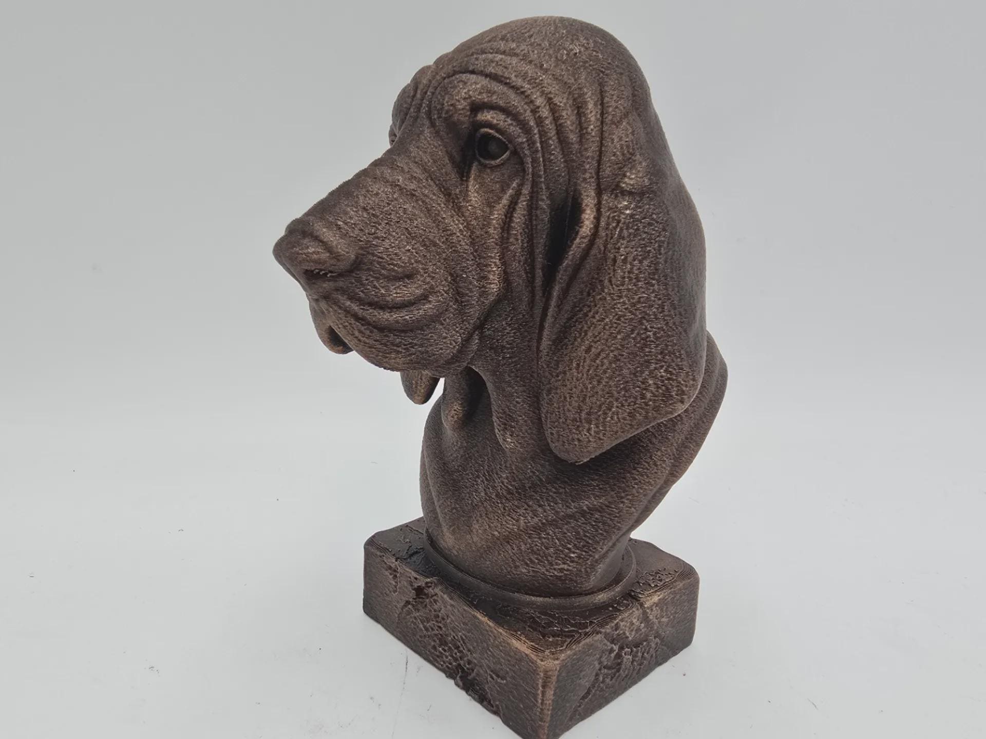Bust of a Bloodhound dog statue - home decor dog lover gift him her handpainted ornament