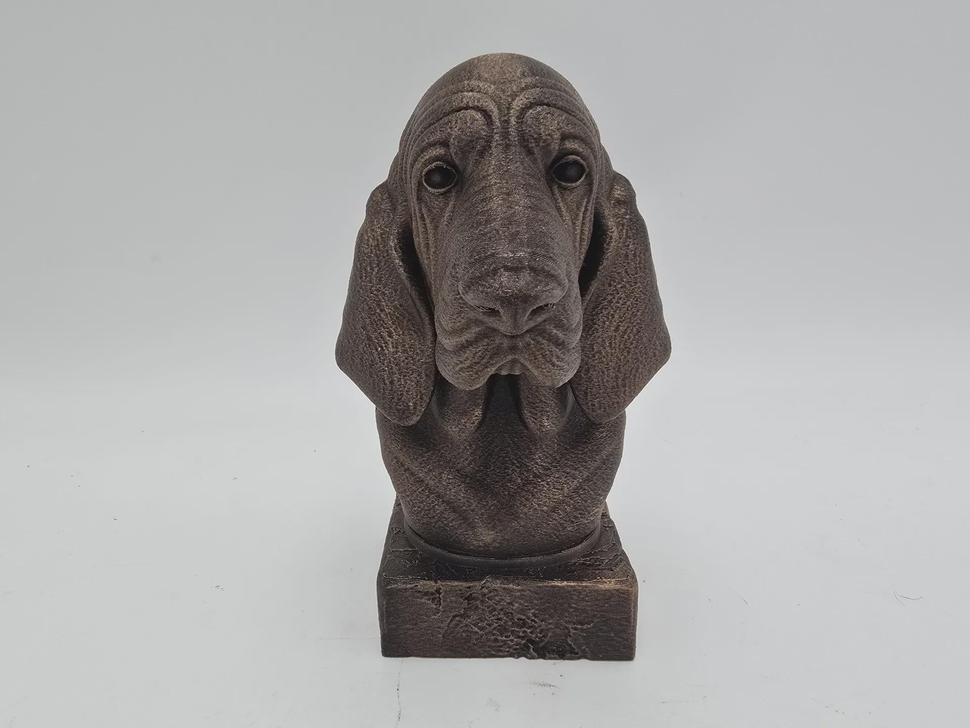 Bust of a Bloodhound dog statue - home decor dog lover gift him her handpainted ornament