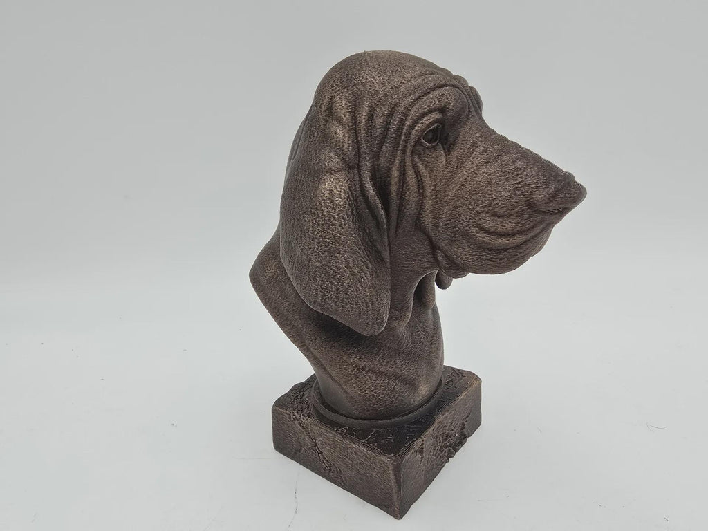 Bust of a Bloodhound dog statue - home decor dog lover gift him her handpainted ornament