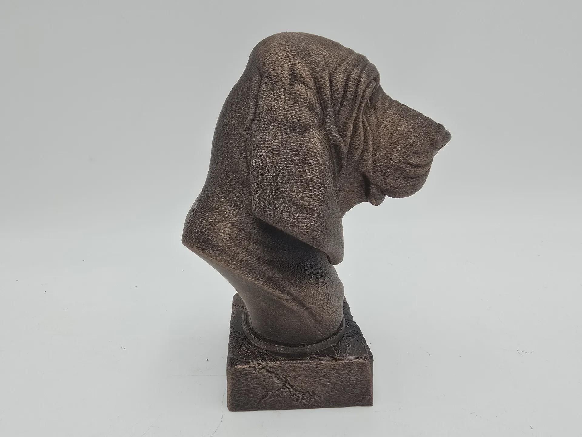 Bust of a Bloodhound dog statue - home decor dog lover gift him her handpainted ornament