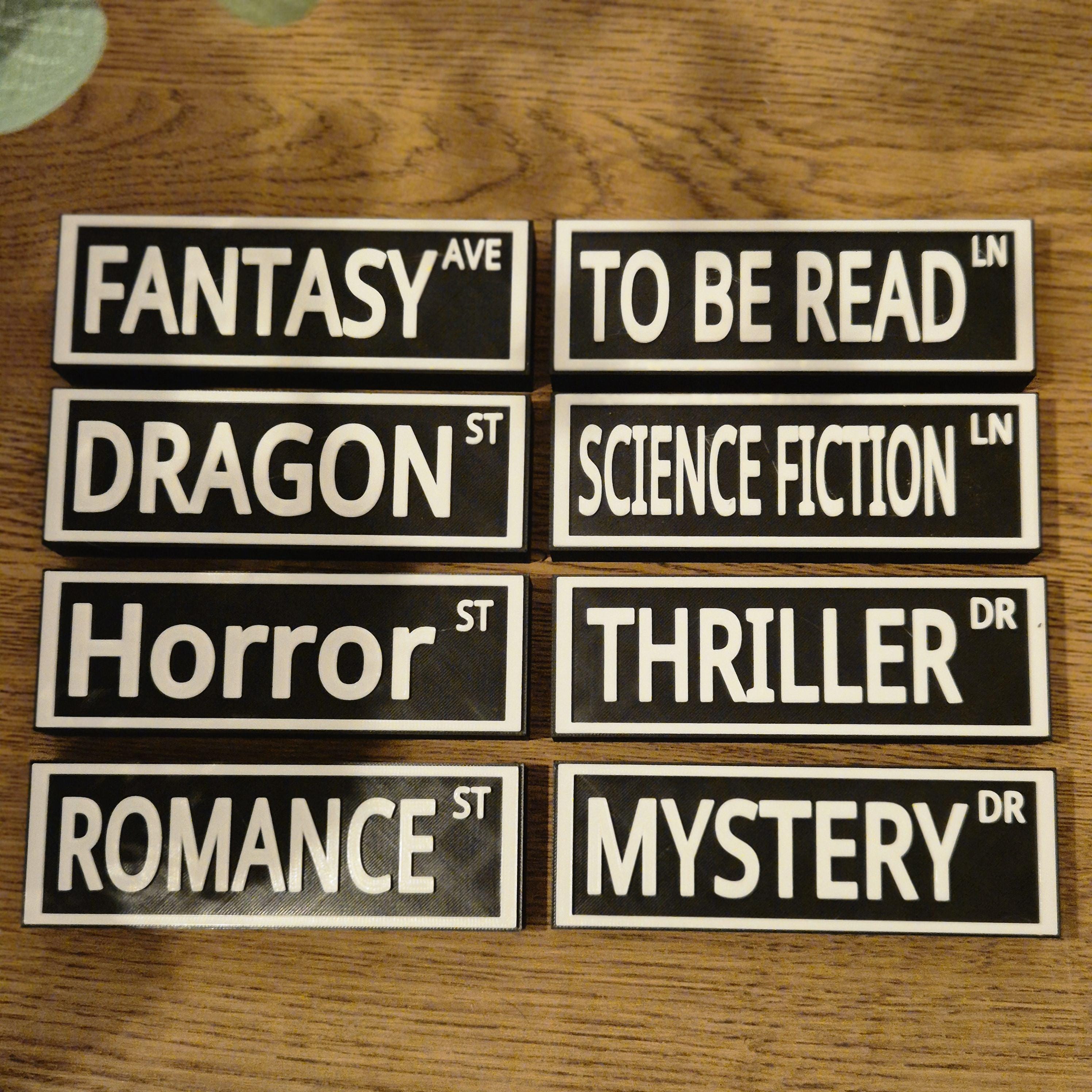 Street sign book theme - bookshelf decor