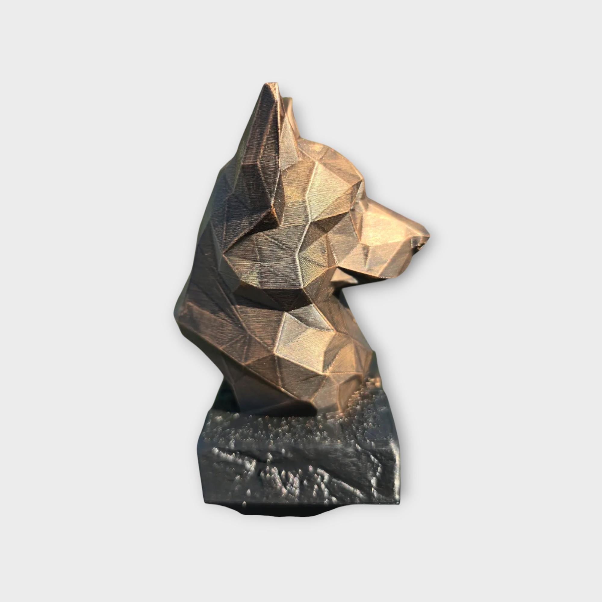 Bust of a Corgi Low Poly Bust dog statue - handpainted home decor dog lover gift him her ornament