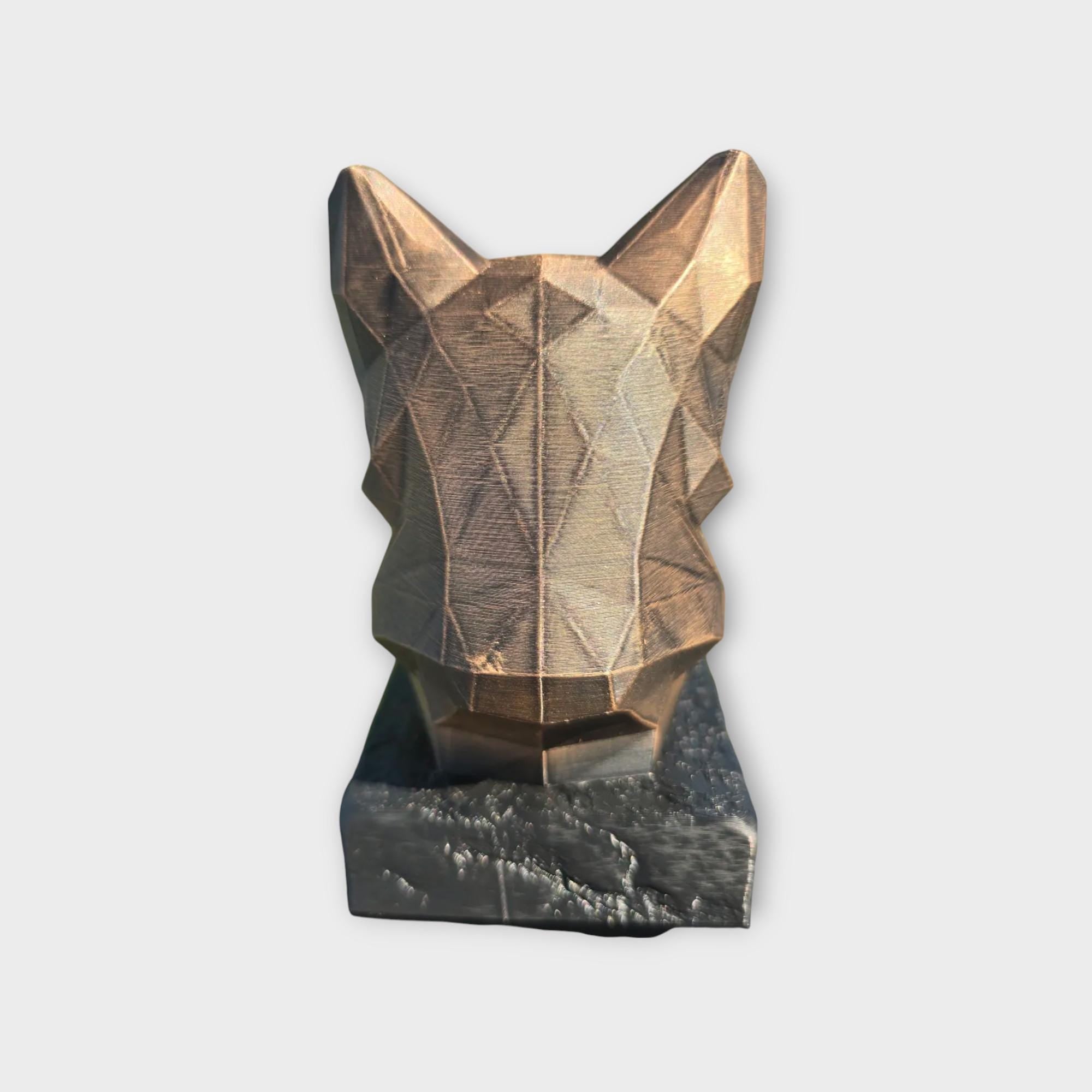 Bust of a Corgi Low Poly Bust dog statue - handpainted home decor dog lover gift him her ornament