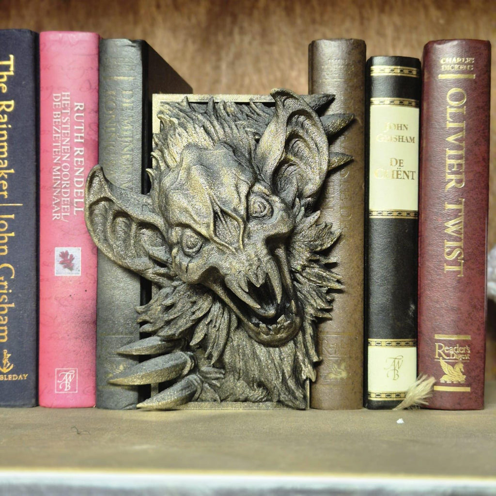 Unique Handcrafted Bat Book Nook | Mystical Bat Bookend | Fantasy Bookshelf Decor