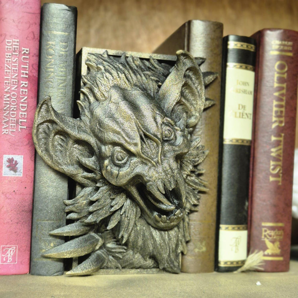 Unique Handcrafted bat Book Nook | Mystical bat Bookend | Fantasy Bookshelf Decor