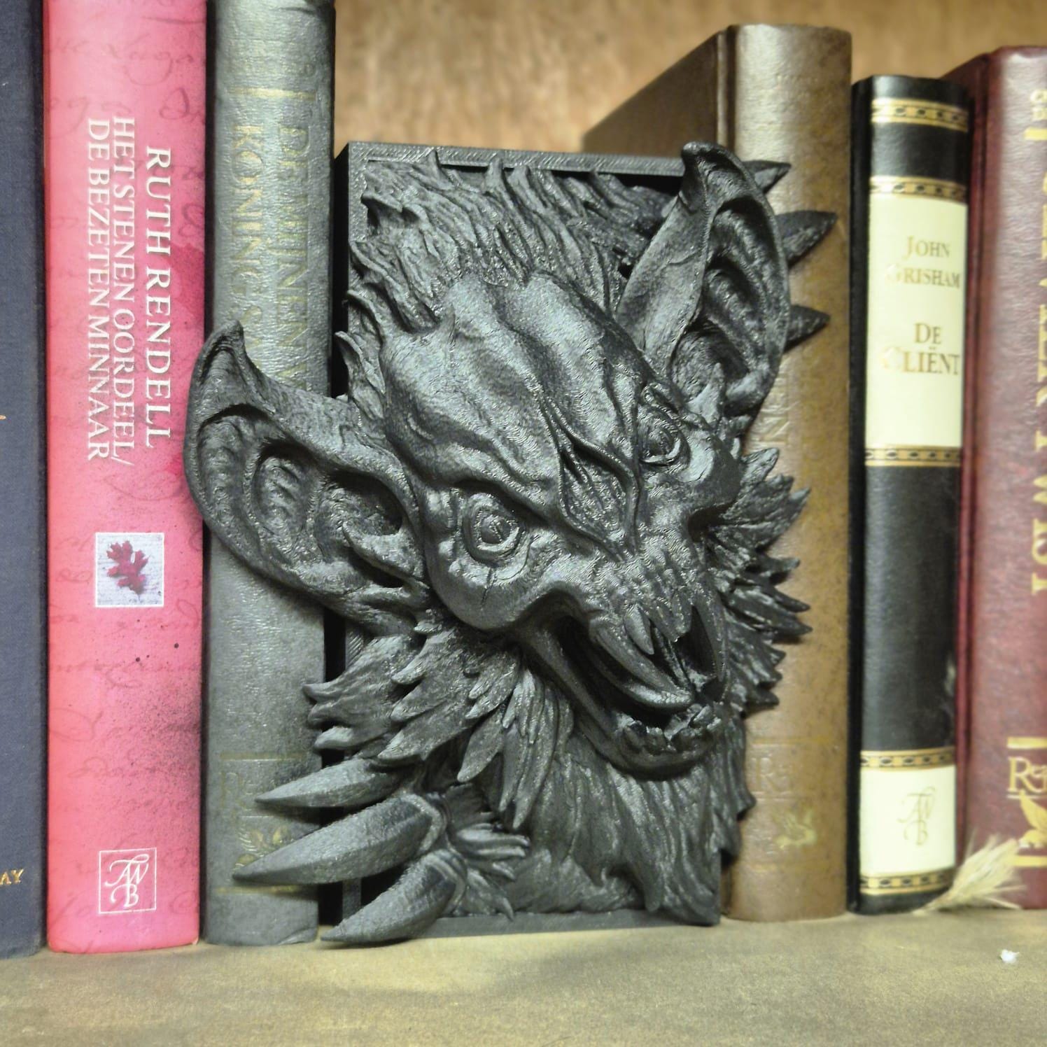 Unique Handcrafted bat Book Nook | Mystical bat Bookend | Fantasy Bookshelf Decor
