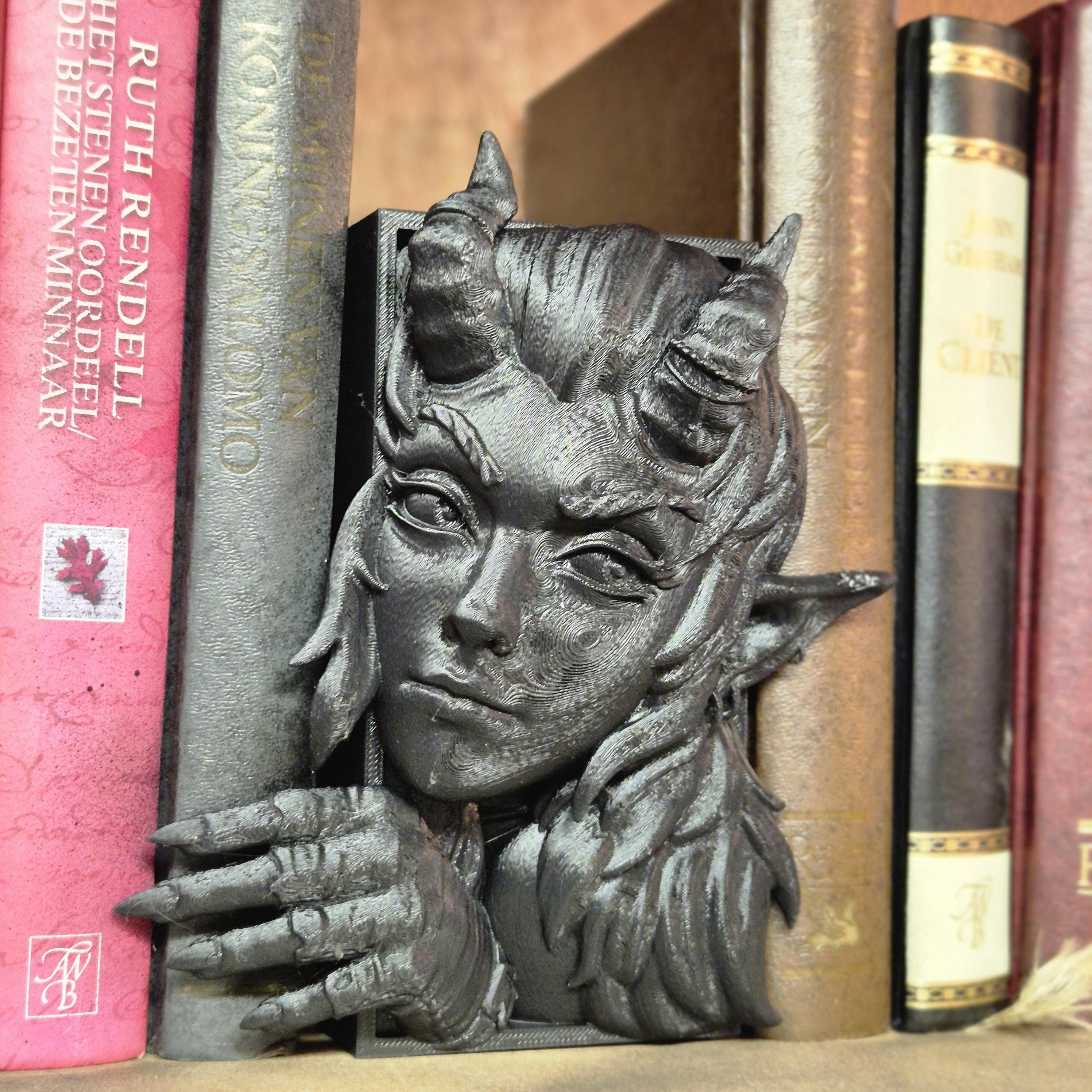 Unique devil woman Book Nook - 3D Printed bookshelf decor