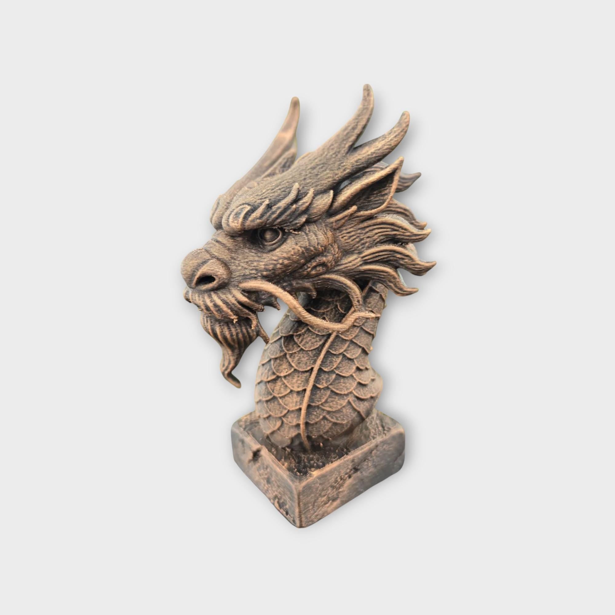 Bust of a Chinese Dragon Bust statue - handpainted home decor dog lover gift him her ornament