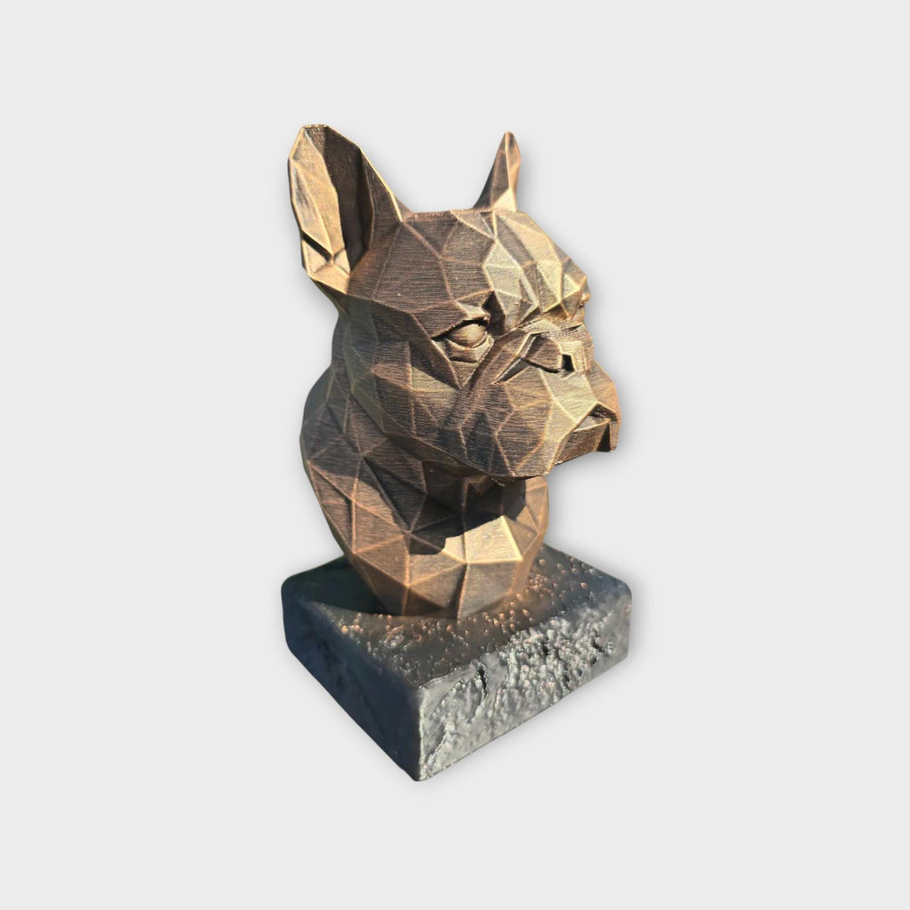 Bust of a French Bulldog Low Poly Bust dog statue - handpainted home decor dog lover gift him her ornament