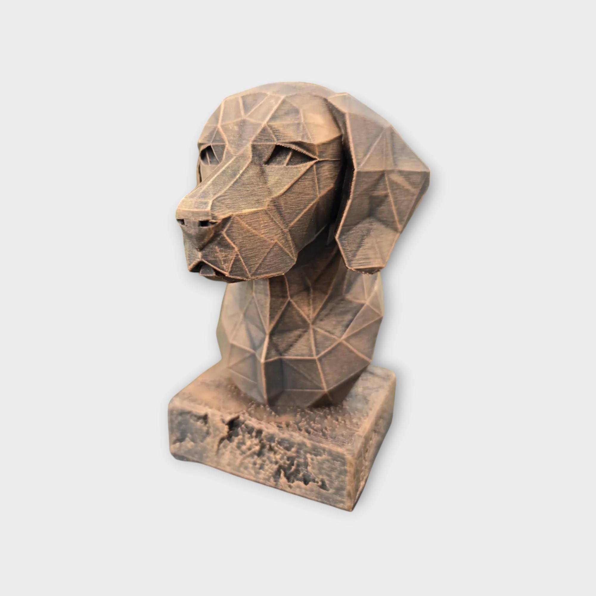 Bust of a Beagle Low Poly Bust dog statue - handpainted home decor dog lover gift him her ornament