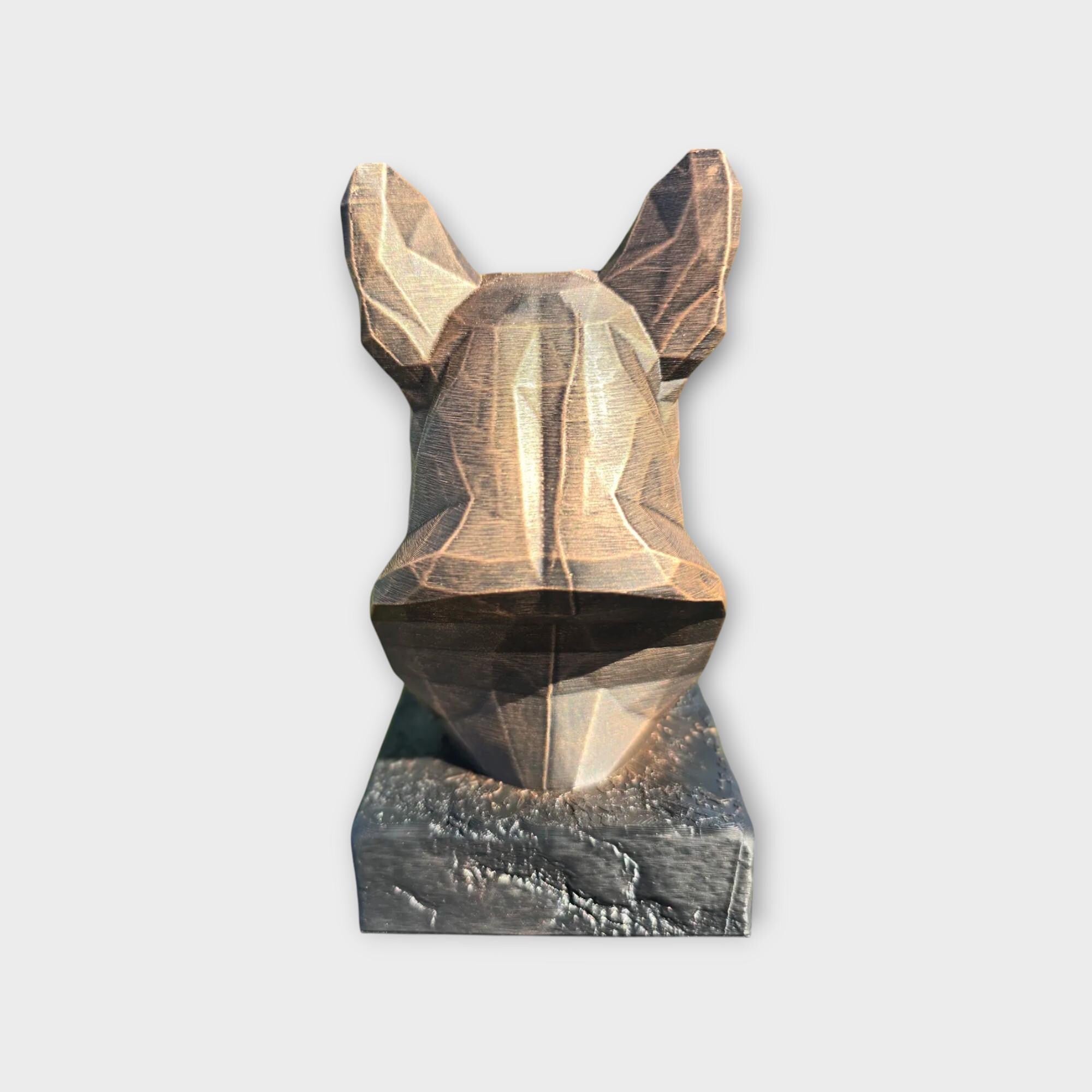 Bust of a French Bulldog Low Poly Bust dog statue - handpainted home decor dog lover gift him her ornament