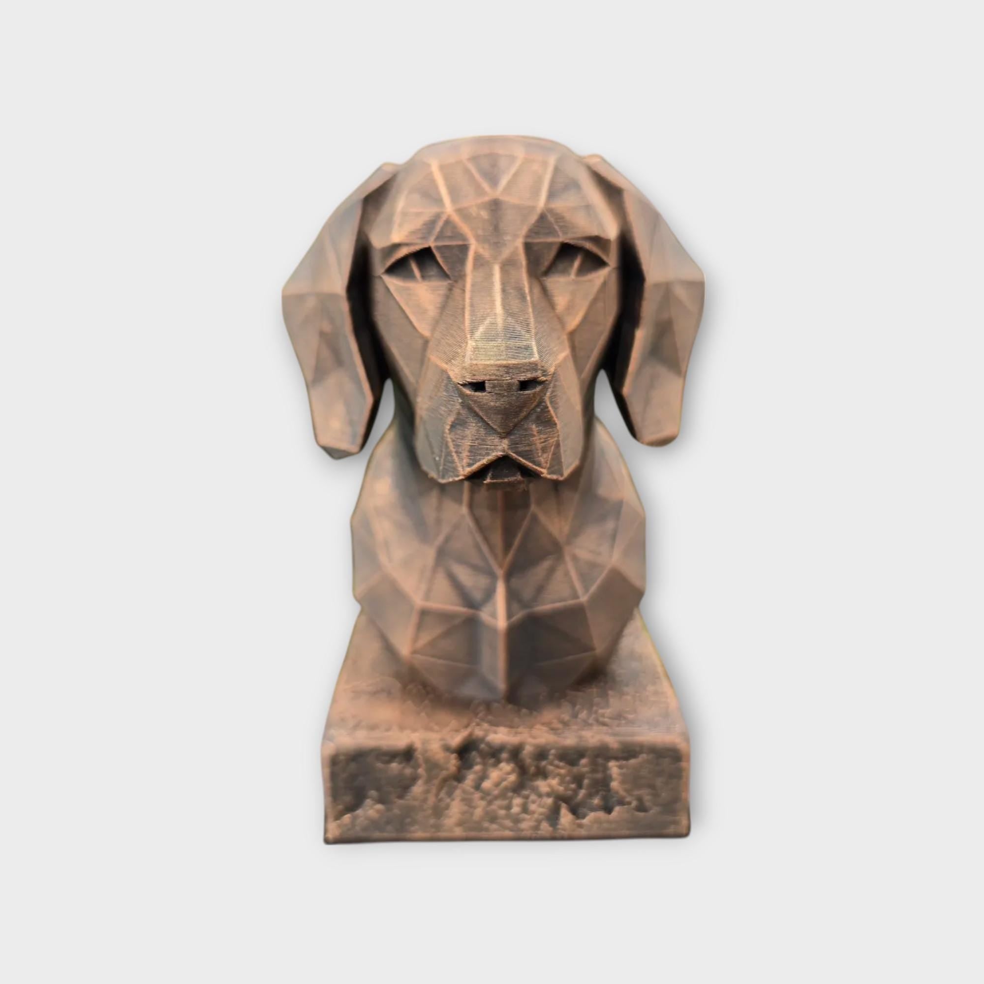 Bust of a Beagle Low Poly Bust dog statue - handpainted home decor dog lover gift him her ornament