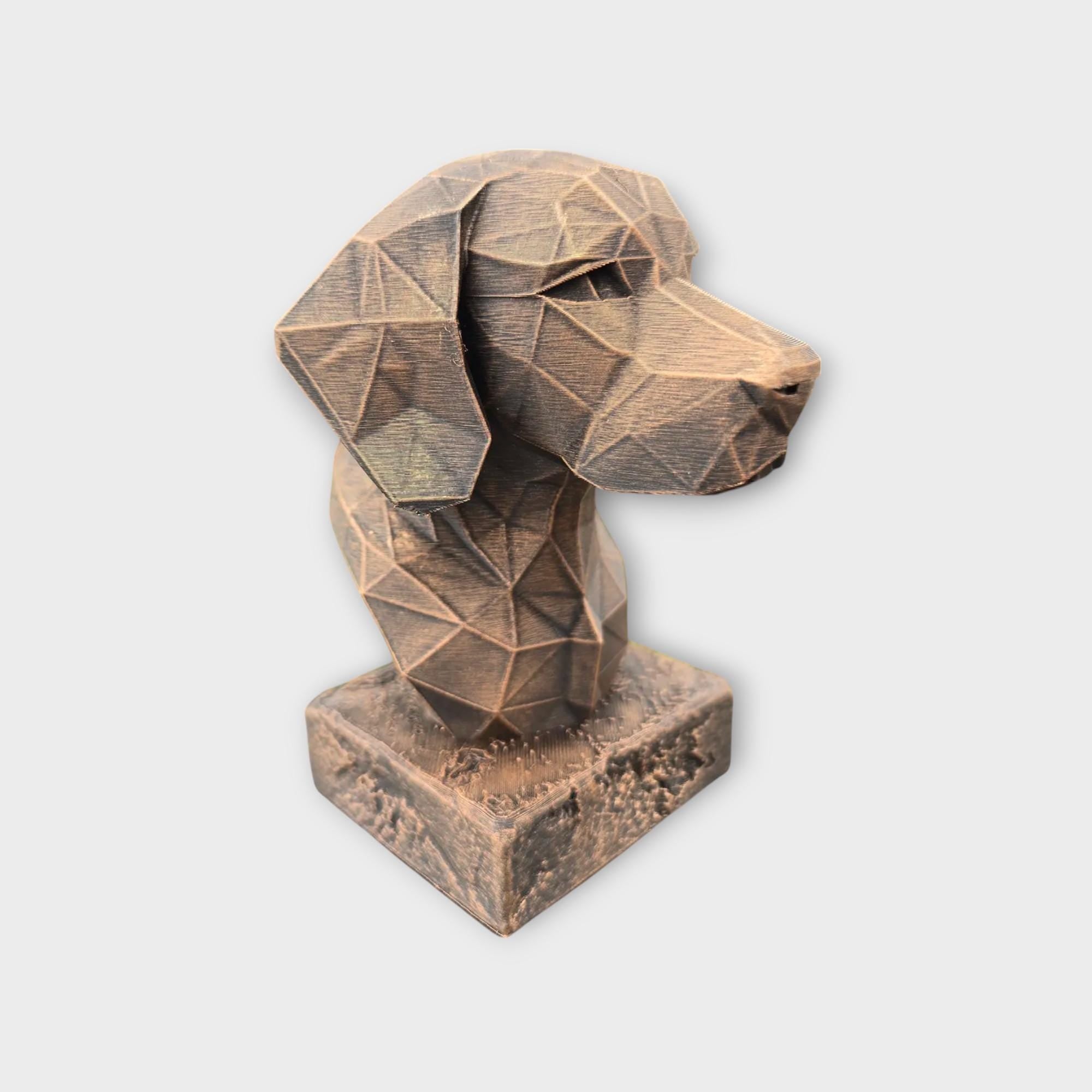 Bust of a Beagle Low Poly Bust dog statue - handpainted home decor dog lover gift him her ornament