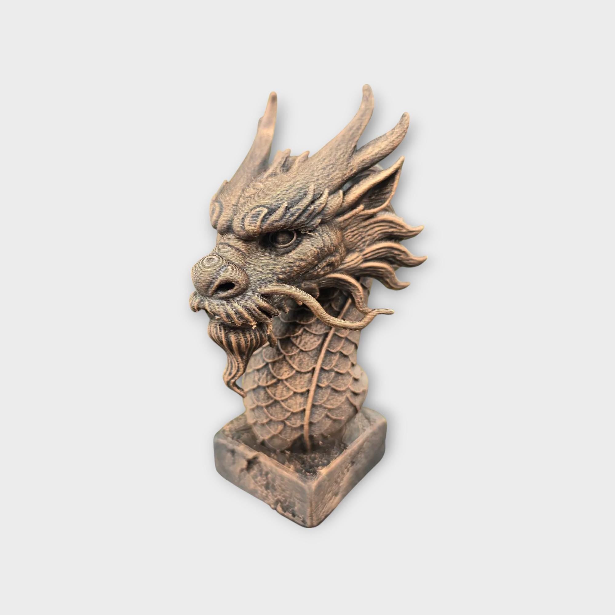 Bust of a Chinese Dragon Bust statue - handpainted home decor dog lover gift him her ornament