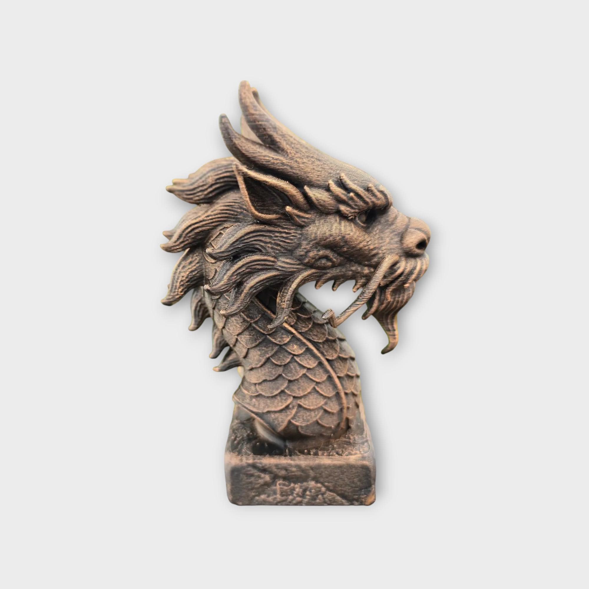 Bust of a Chinese Dragon Bust statue - handpainted home decor dog lover gift him her ornament