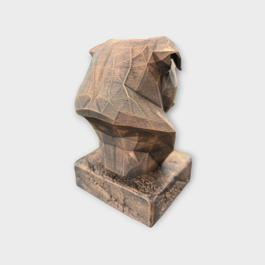 Bust of a English Bulldog Low Poly Bust dog statue - handpainted home decor dog lover gift him her ornament