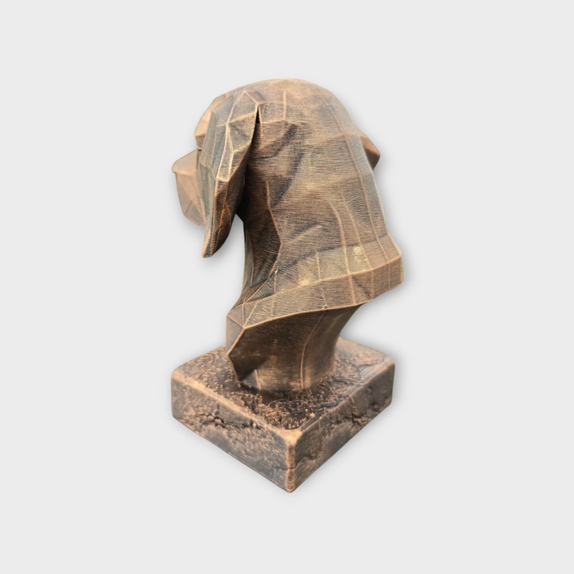 Bust of a Beagle Low Poly Bust dog statue - handpainted home decor dog lover gift him her ornament