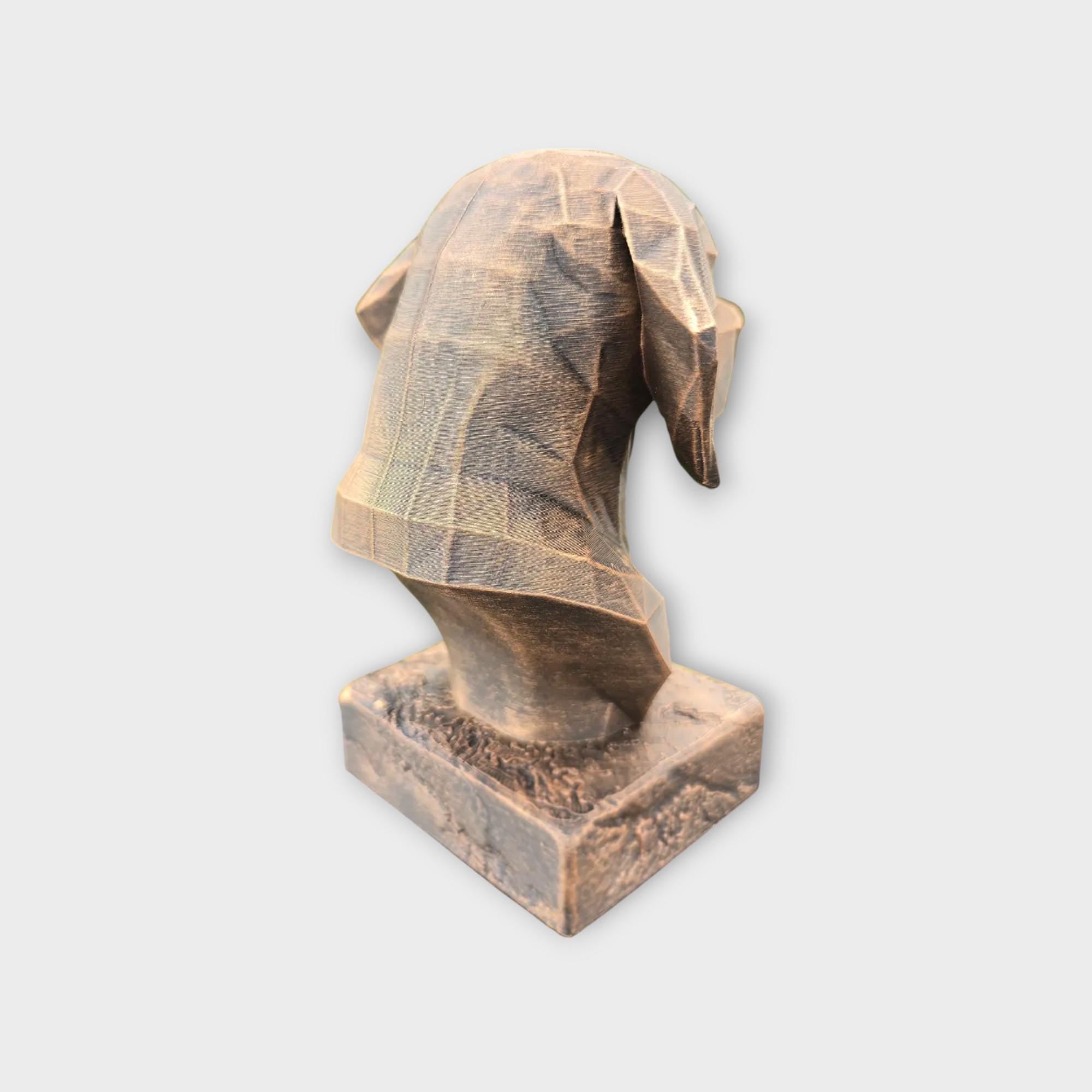 Bust of a Beagle Low Poly Bust dog statue - handpainted home decor dog lover gift him her ornament