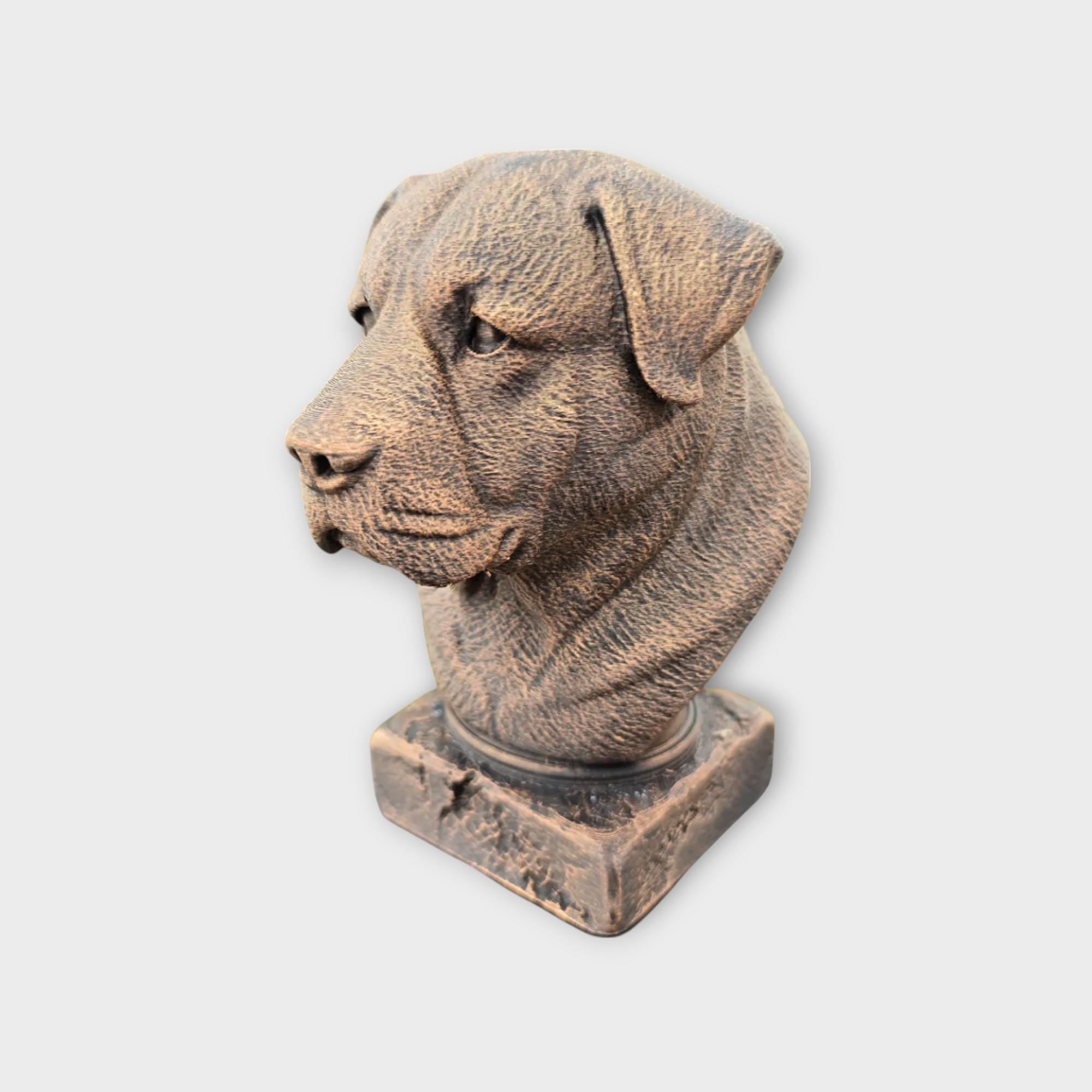 Bust of a Alabai Bust Central Asian Shepherd Dog statue - handpainted home decor dog lover gift him her ornament