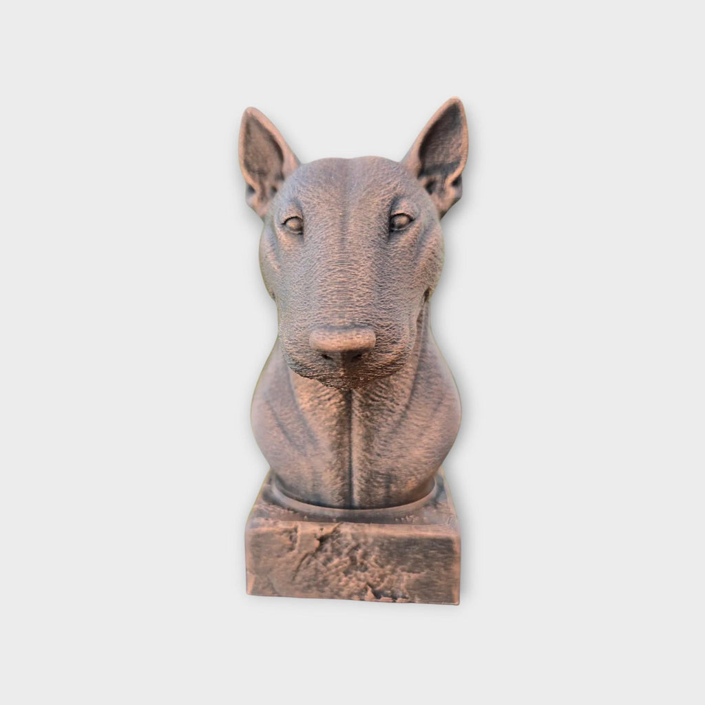 Bust of a Bull terrier dog statue - handpainted home decor dog lover gift him her ornament