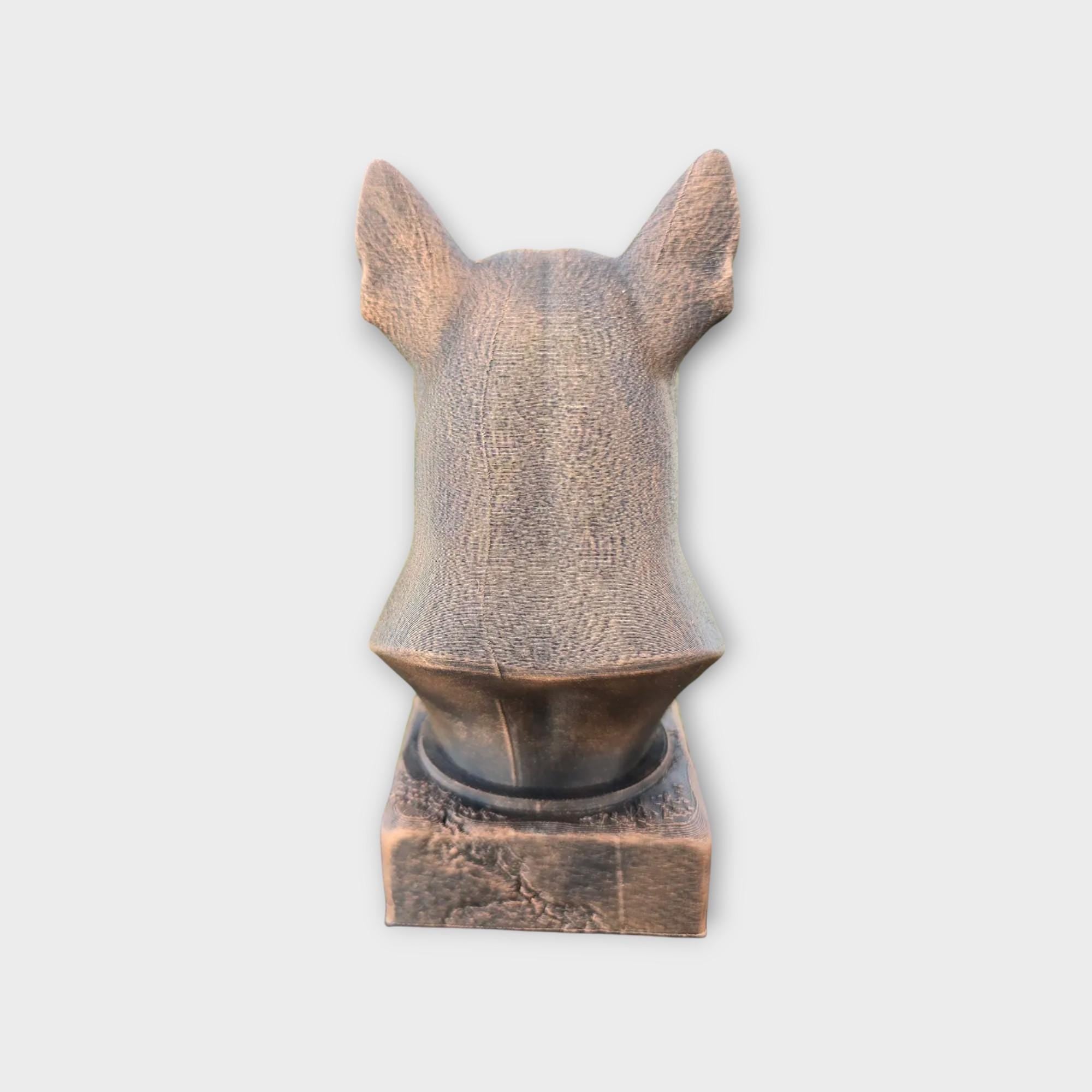 Bust of a Bull terrier dog statue - handpainted home decor dog lover gift him her ornament