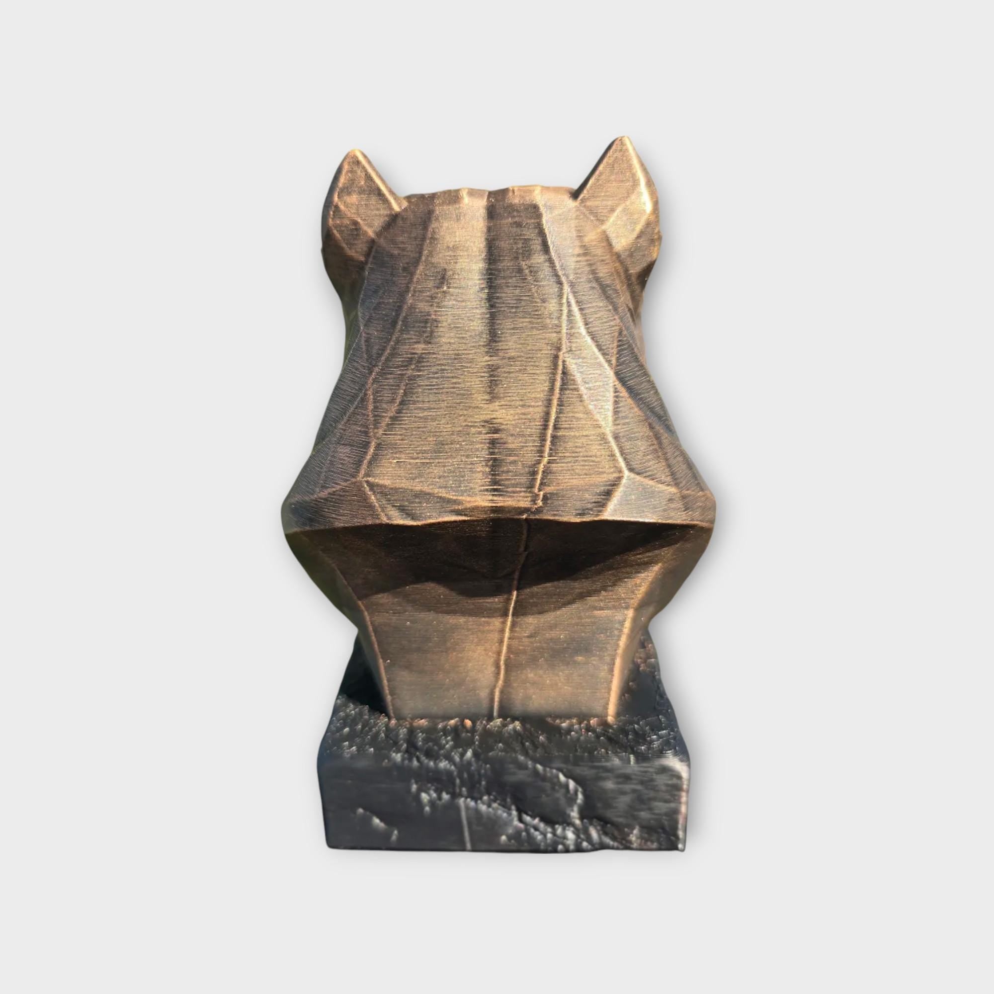 Bust of a American Bully Low Poly Bust dog statue - handpainted home decor dog lover gift him her ornament