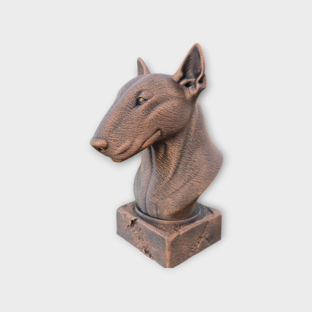 Bust of a Bull terrier dog statue - handpainted home decor dog lover gift him her ornament