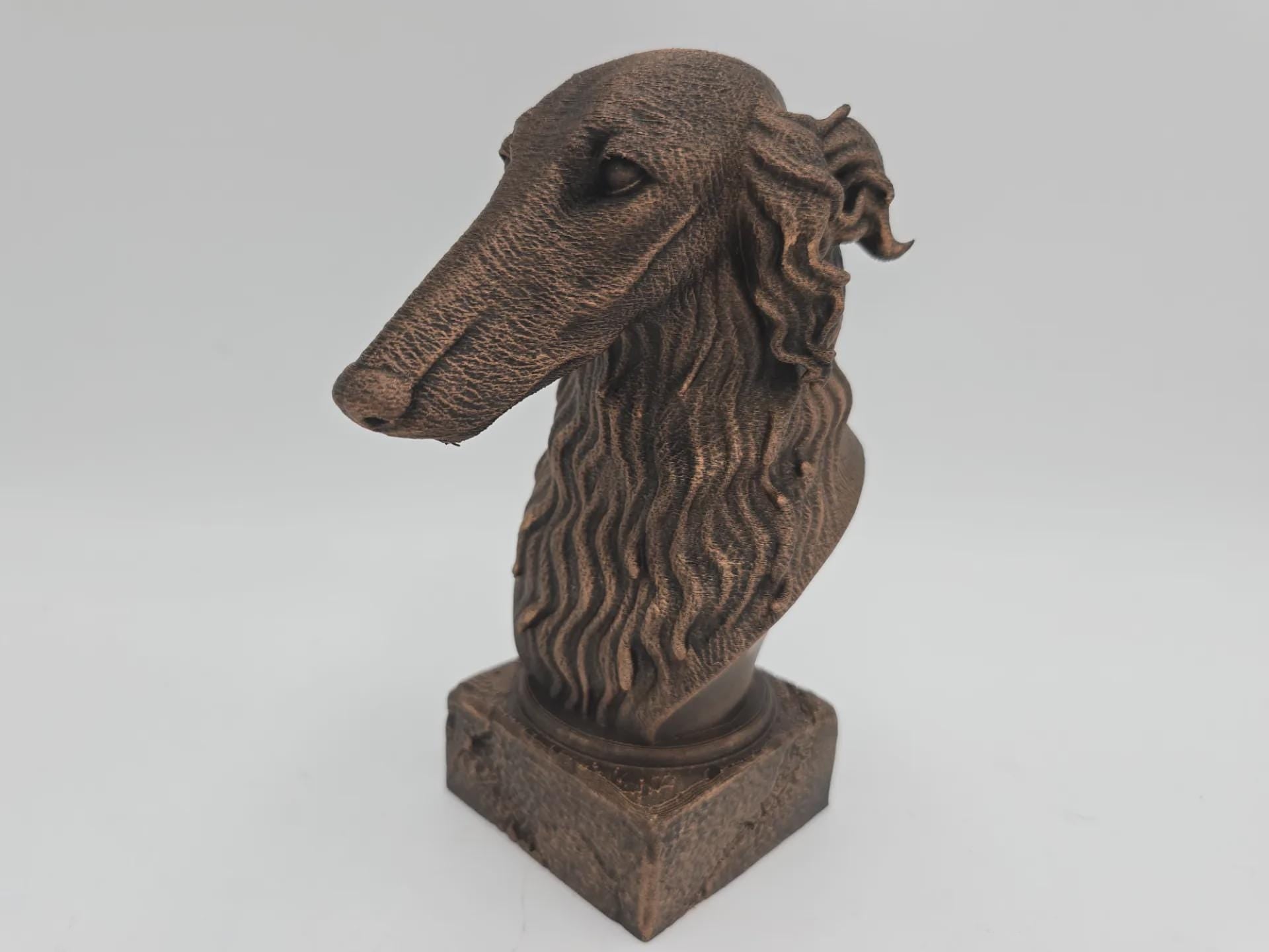 Bust of a borzoi dog statue - handpainted home decor dog lover gift him her ornament