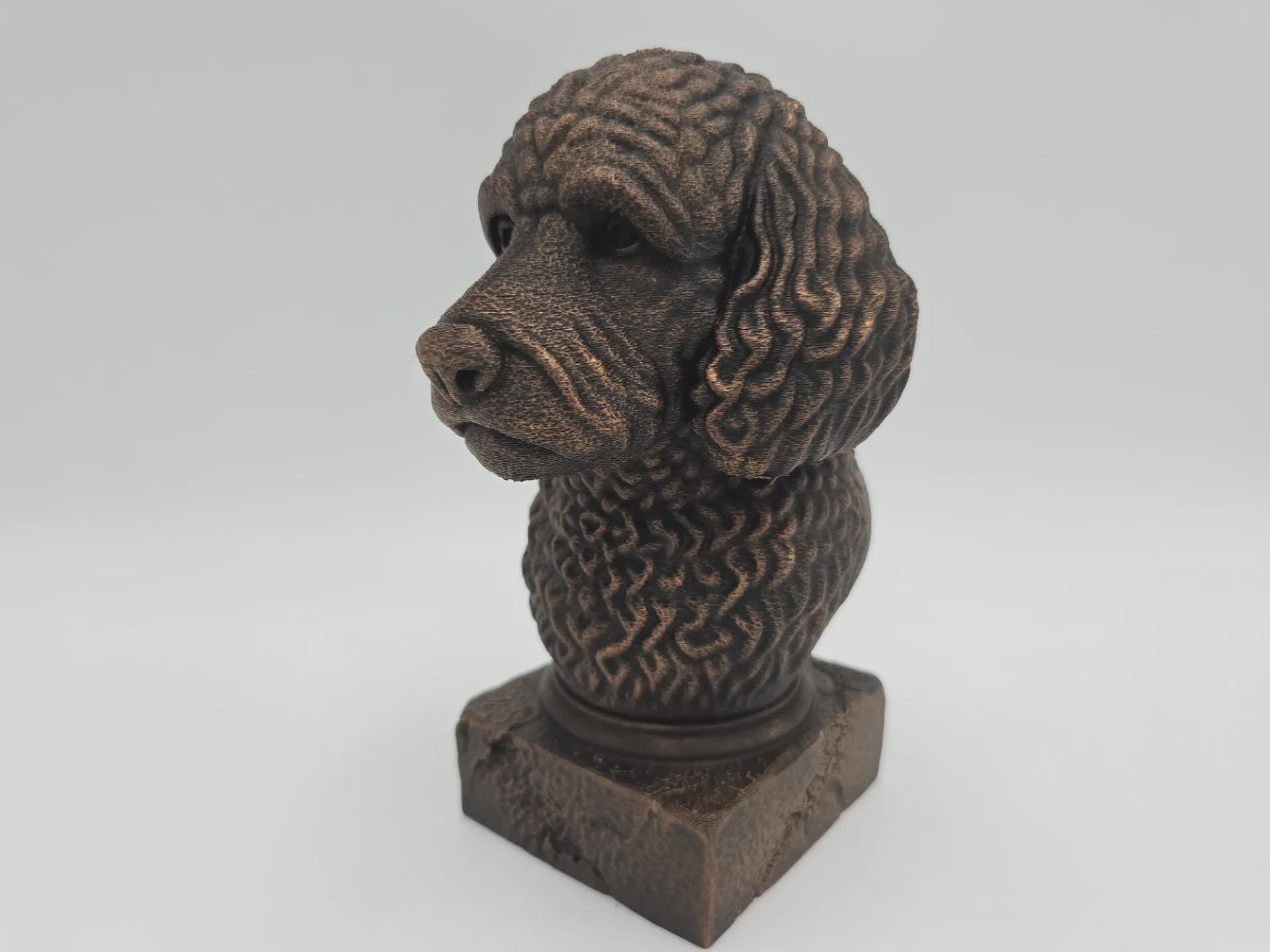 Bust of a labradoodle bust dog statue - handpainted home decor dog lover gift him her ornament