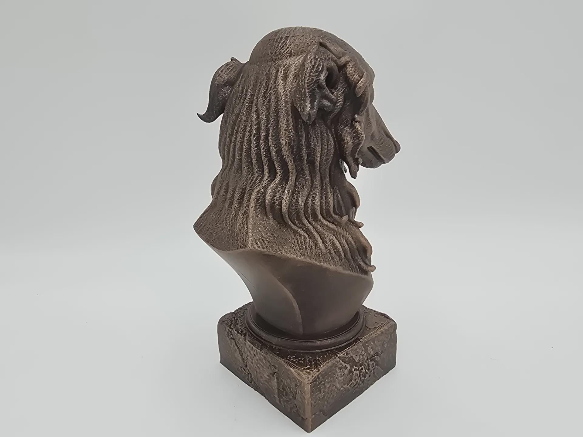 Bust of a borzoi dog statue - handpainted home decor dog lover gift him her ornament