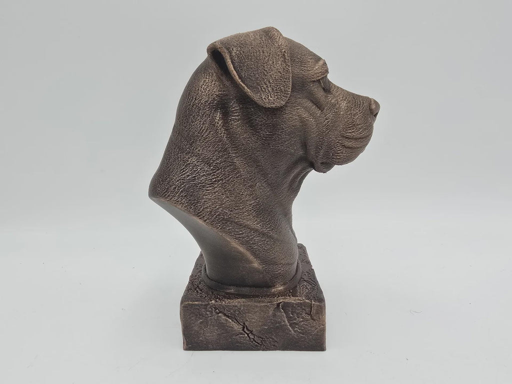 Bust of a dogo argentino dog statue - handpainted home decor dog lover gift him her ornament