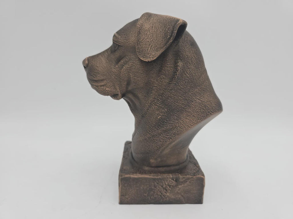 Bust of a dogo argentino dog statue - handpainted home decor dog lover gift him her ornament