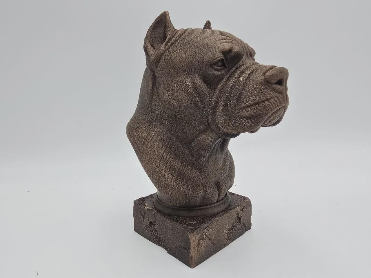 Bust of a Cane Corso dog statue - handpainted home decor dog lover gift him her ornament